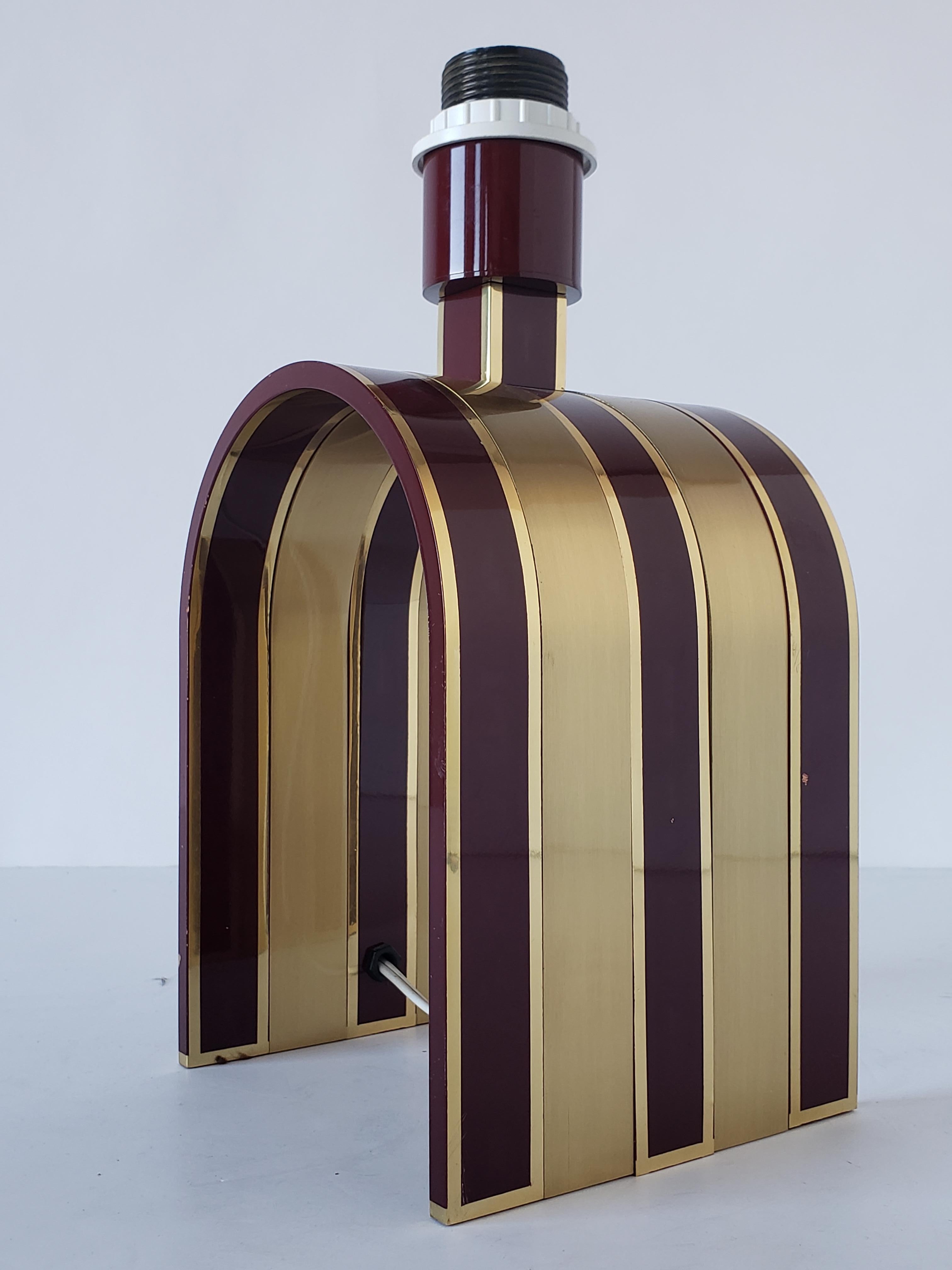 Italian 1960s Romeo Rega Solid Brass Table Lamp, Italia