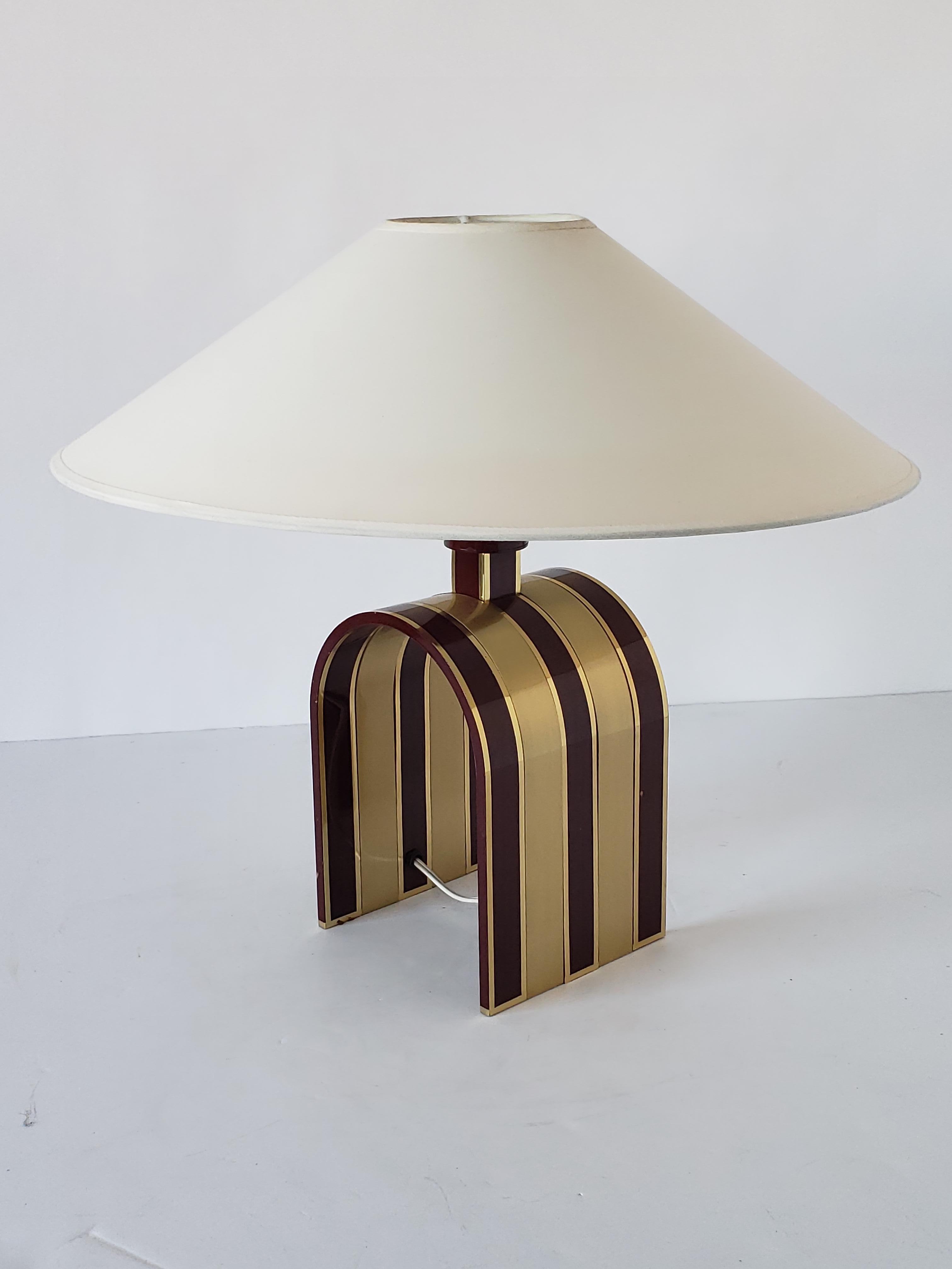 1960s Romeo Rega Solid Brass Table Lamp, Italia In Good Condition In St- Leonard, Quebec