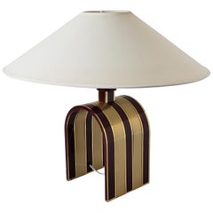 1960s Romeo Rega Solid Brass Table Lamp, Italia