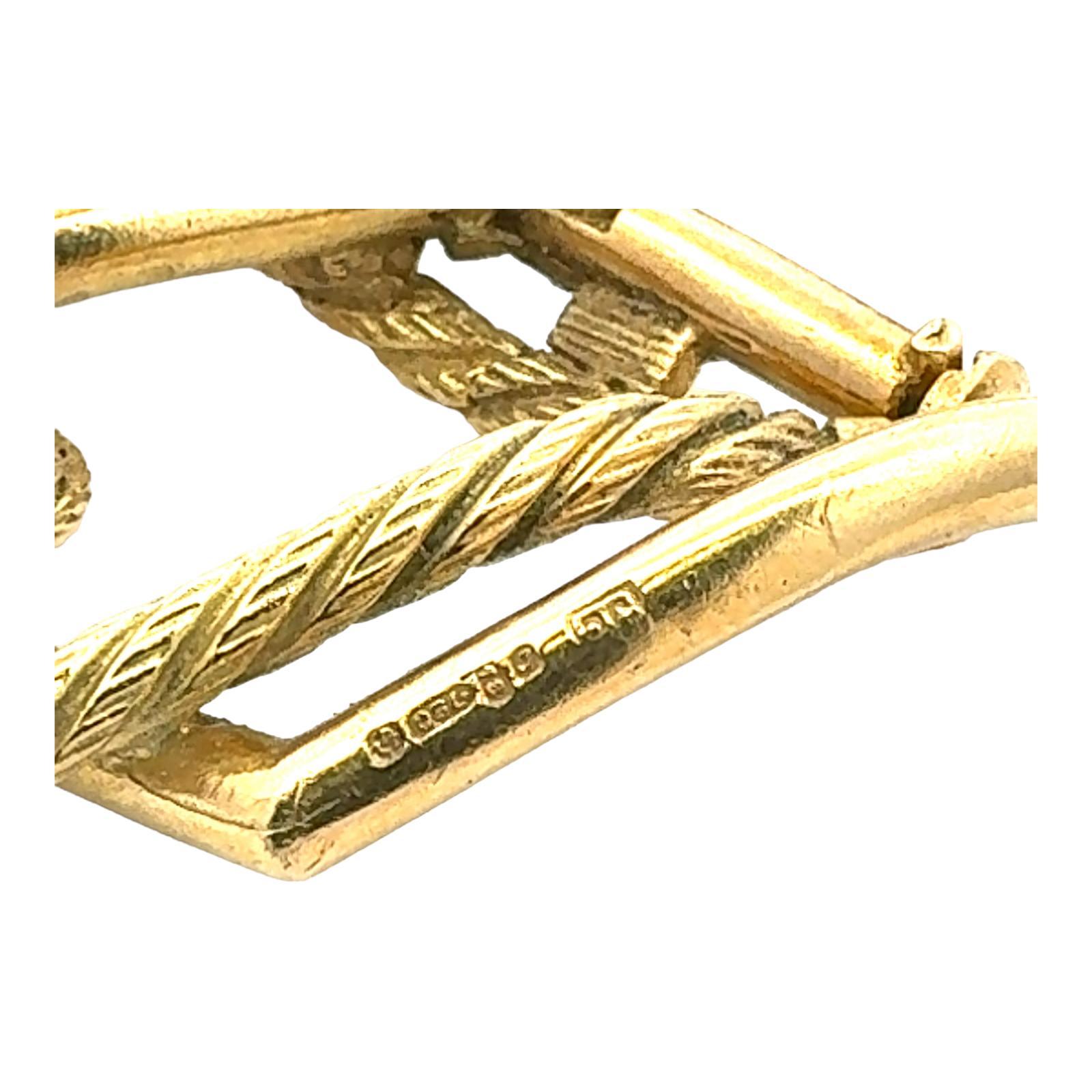 1960's  Rope & Polished 18 Karat Yellow Gold Double Link Estate Bracelet 3