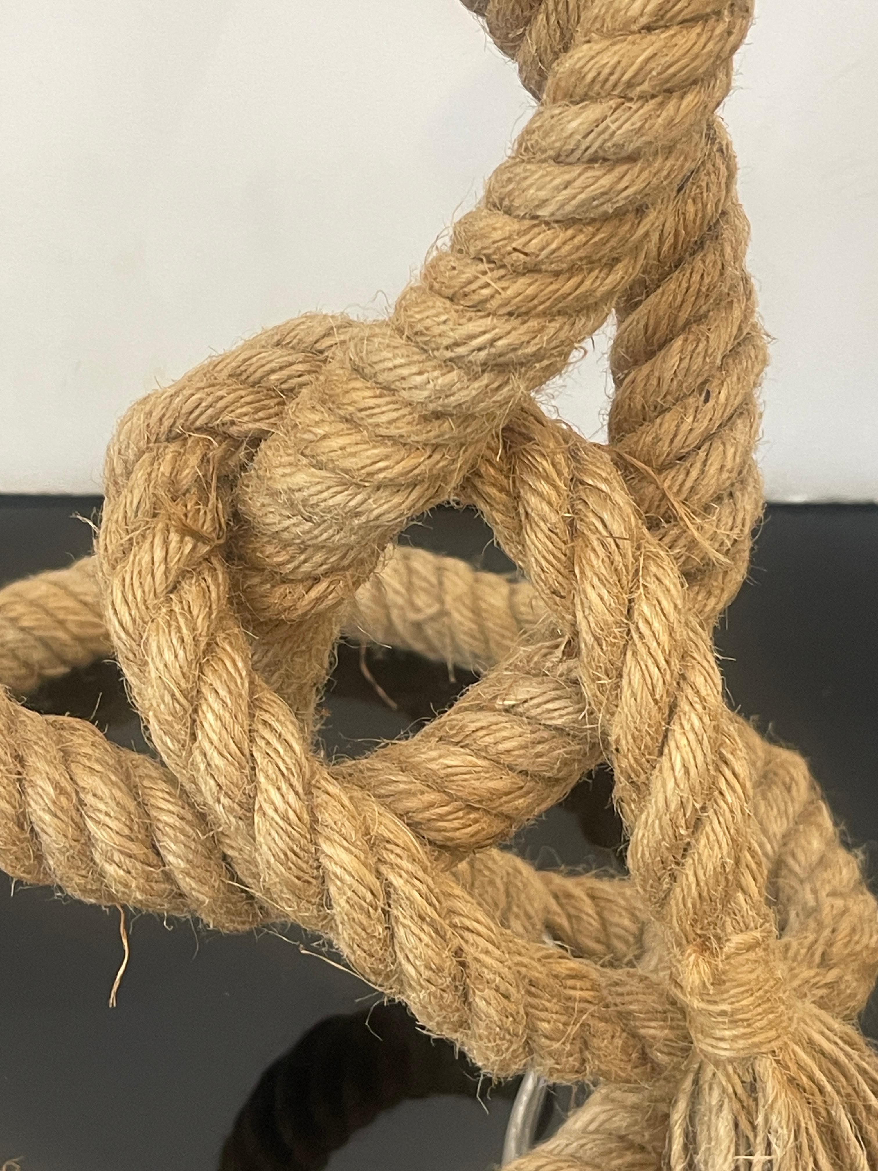 1960s,  Lámpara de mesa Rope de Audoux-Minet, Francia en venta 2