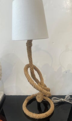 Adrien Audoux & Frida Minnet.Rope Table Lamp,  France 1960s