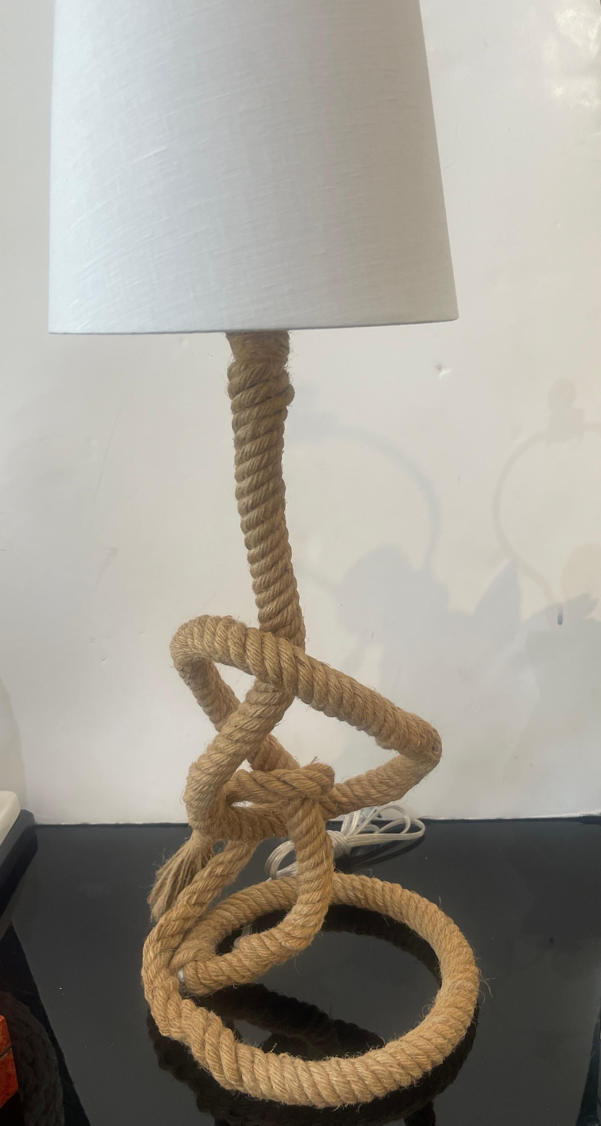 1960s,  Lámpara de mesa Rope de Audoux-Minet, Francia Francés en venta
