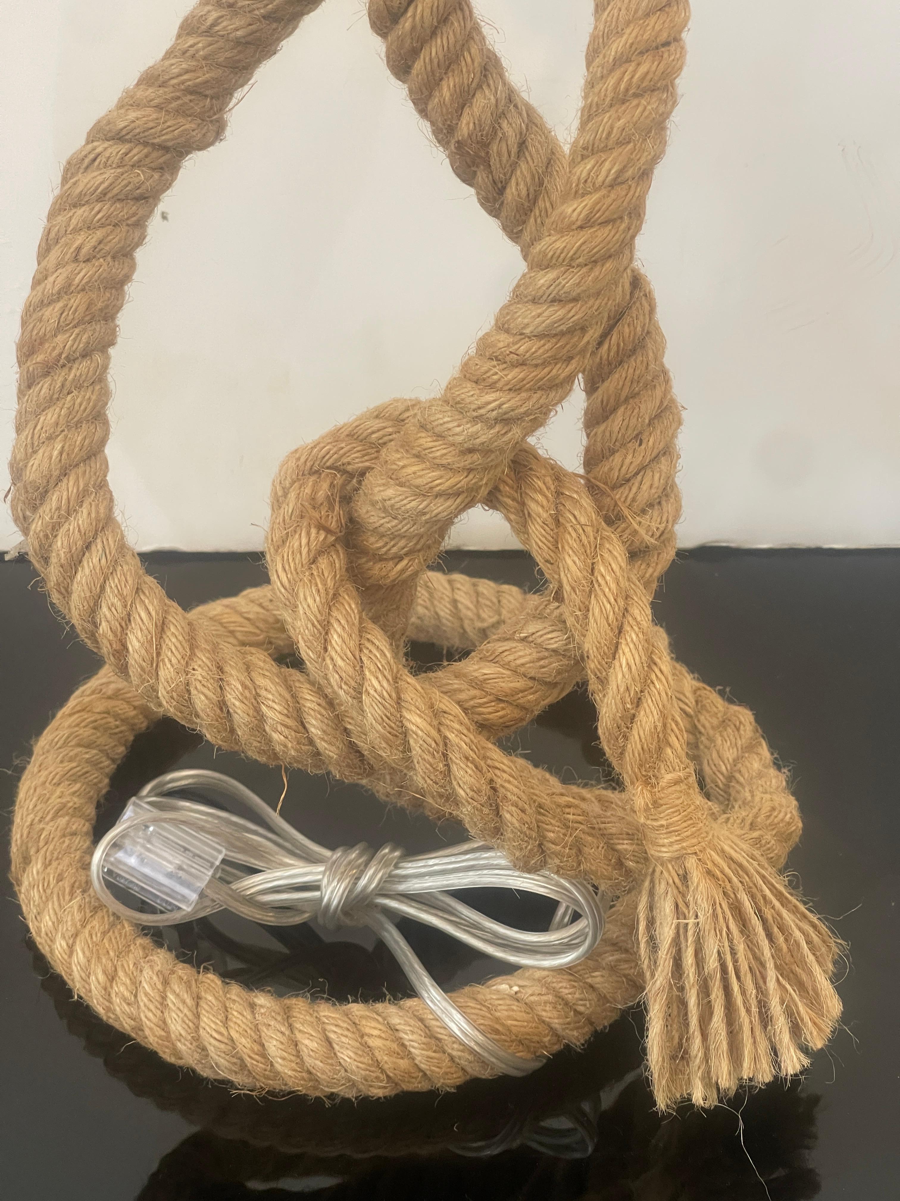 1960s,  Lámpara de mesa Rope de Audoux-Minet, Francia en venta 1
