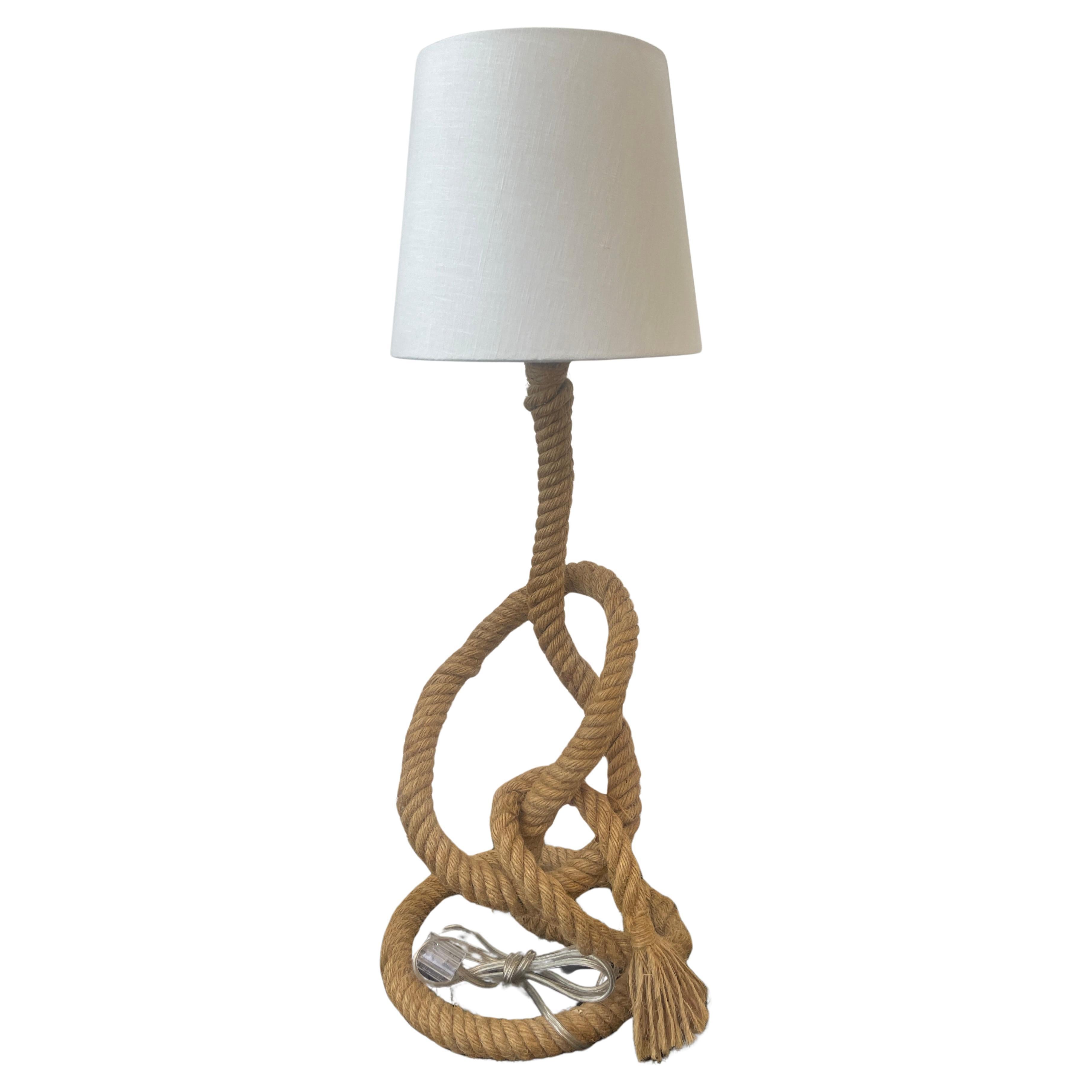 Adrien Audoux & Frida Minnet.Rope Table Lamp,  France 1960s