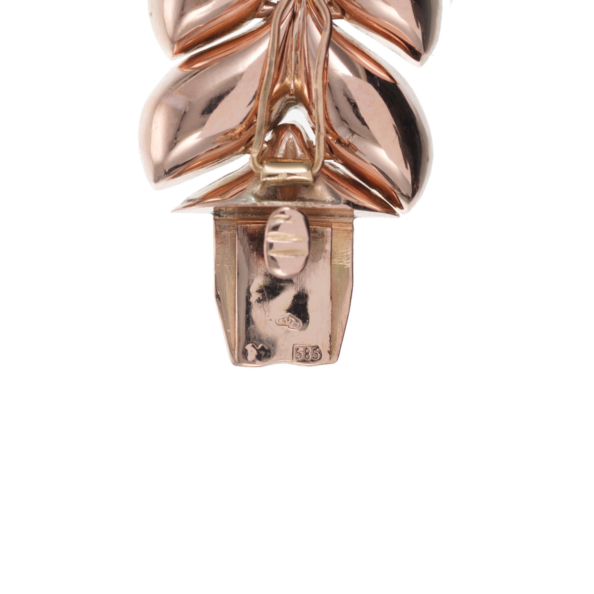 Women's 1960s Rose Gold Hinged Link Bracelet For Sale
