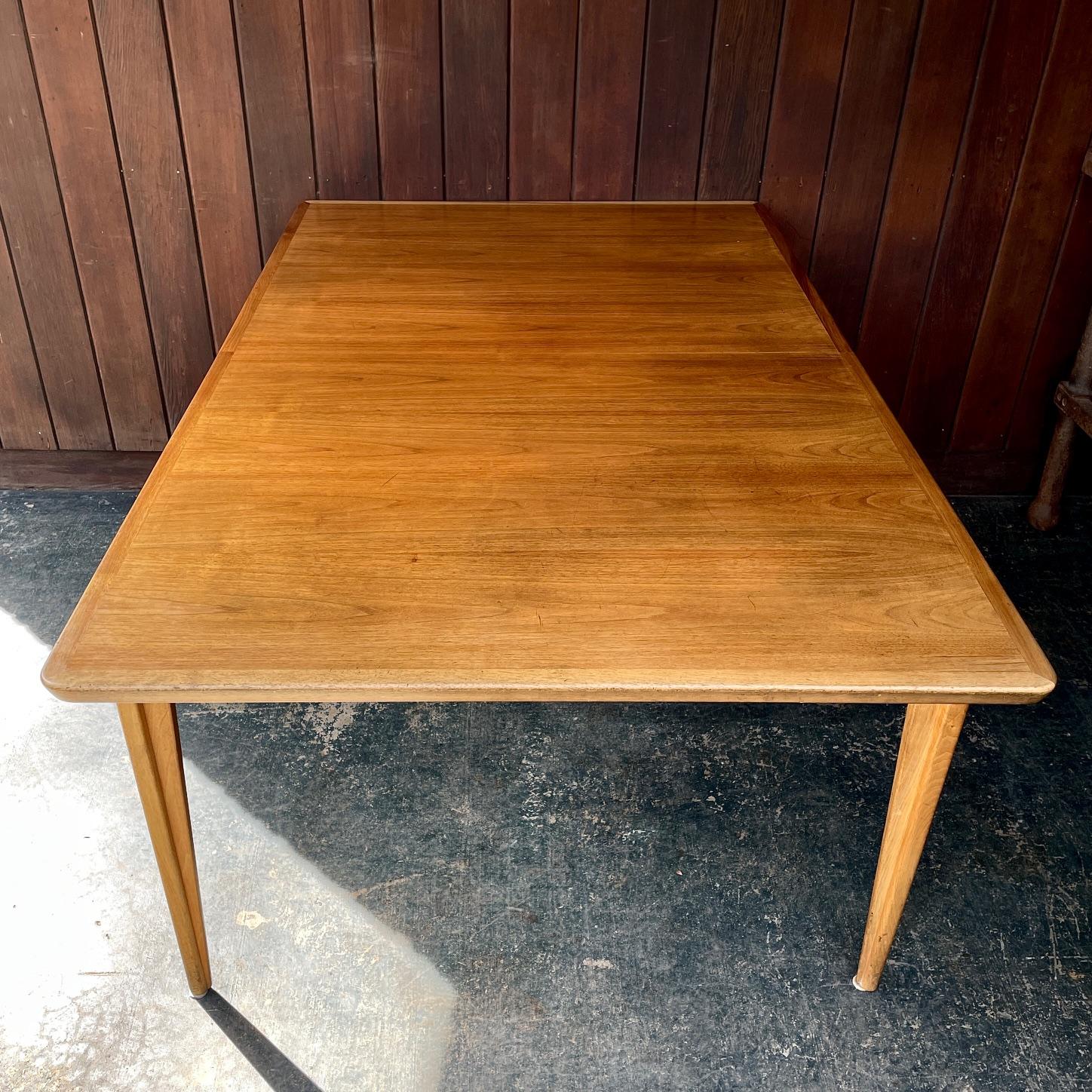 Danish 1960s Rosengren Hansen Teak Dining Table w/ 2 Leaves Vintage Scandinavian Craft