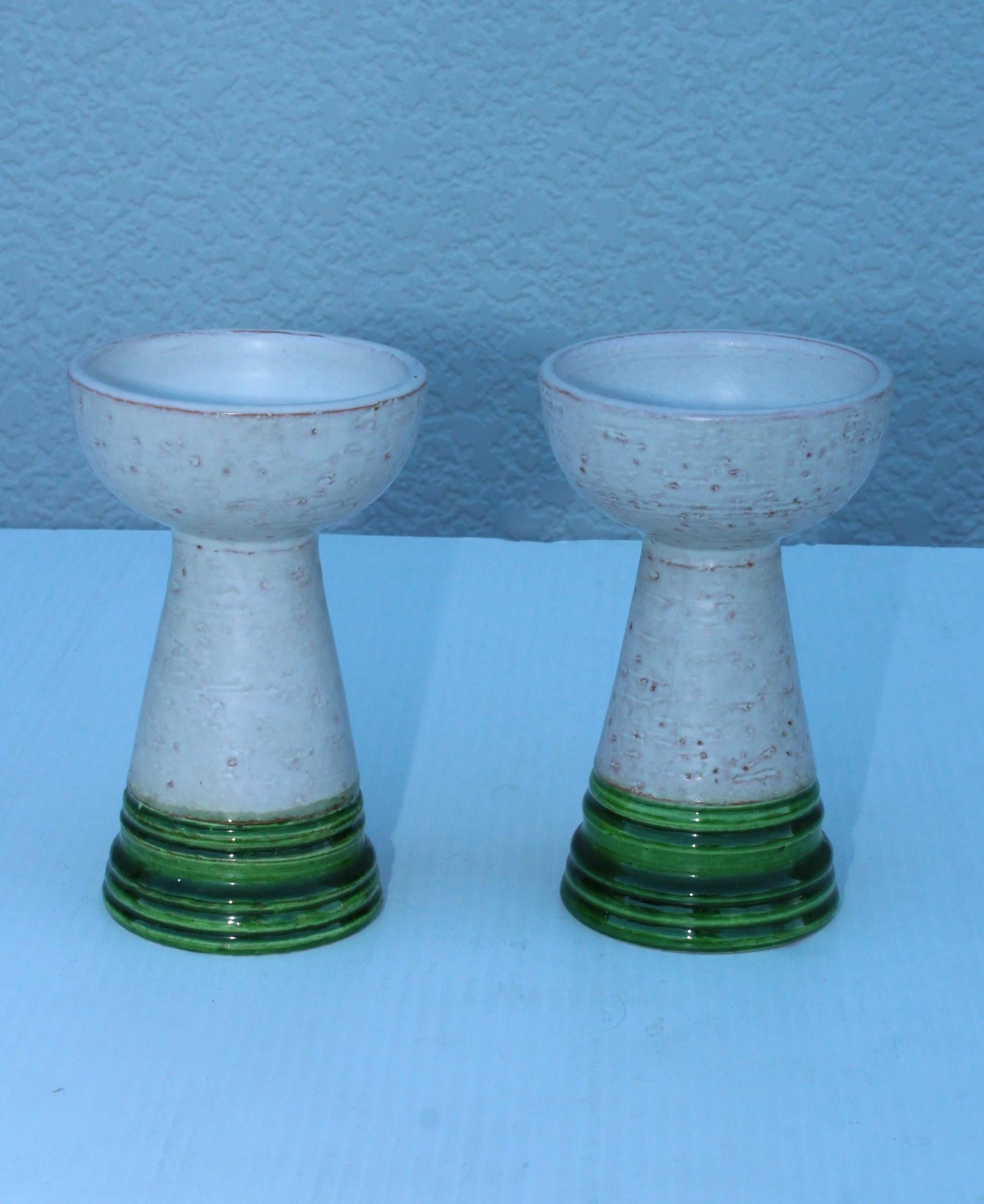 1960's mid-century modern ceramic candlesticks by Rosenthal Netter.