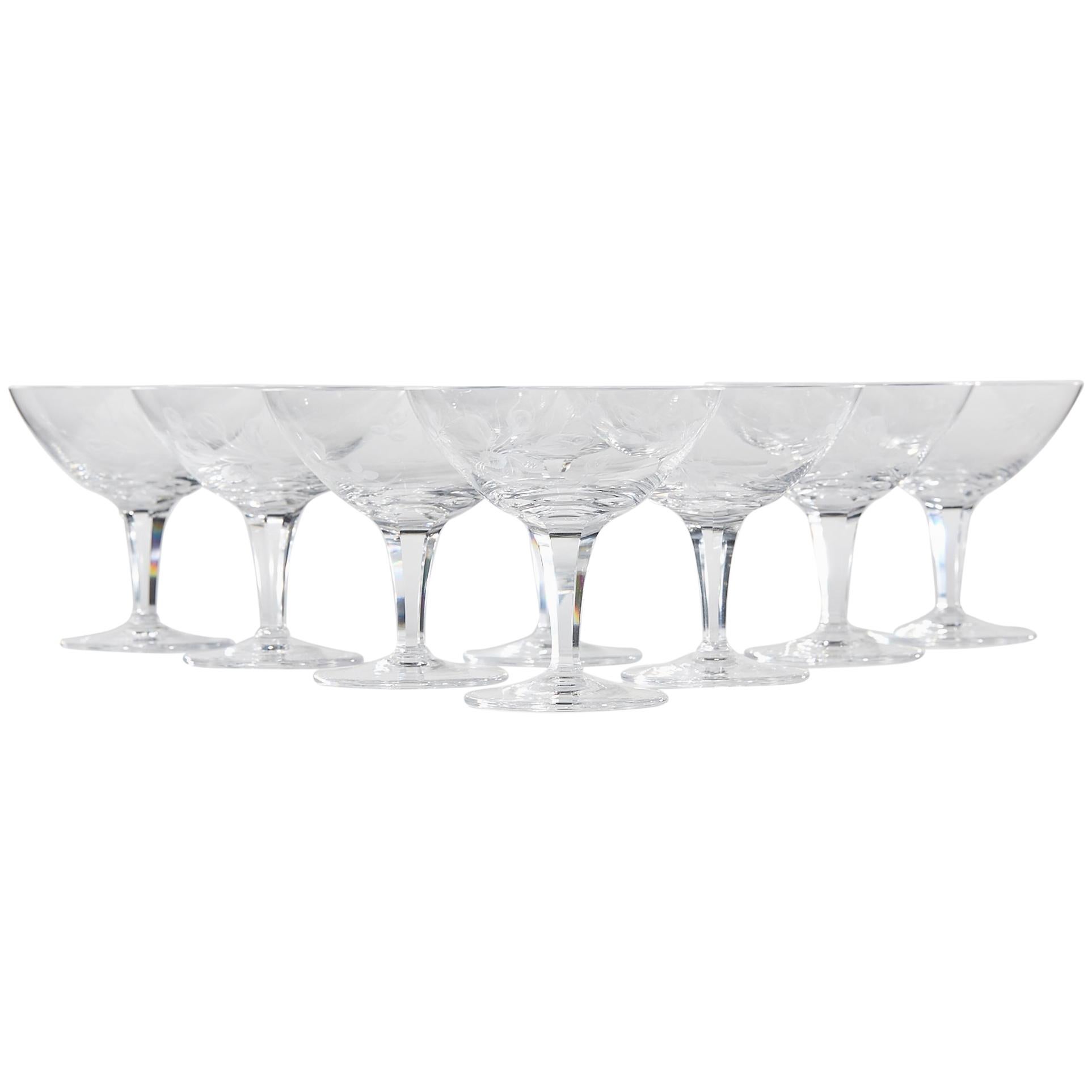 1960s Rosenthal Parisian Spring Glass Coupes, Set of 8