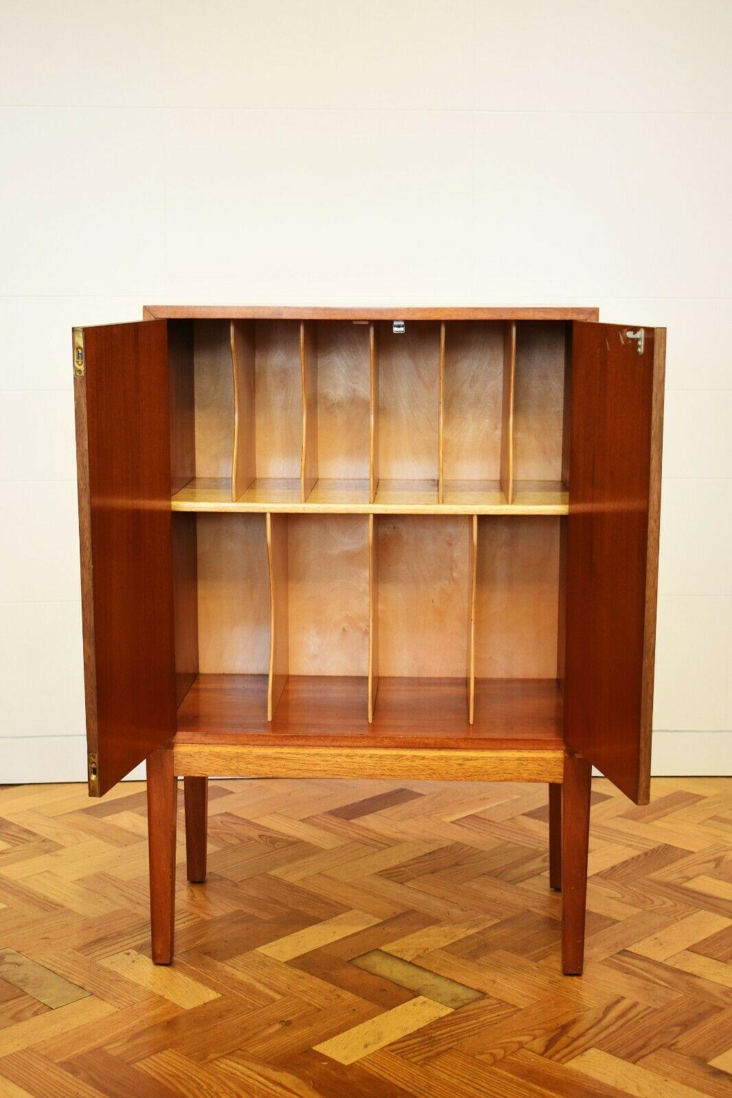 Mid-Century Modern 1960s Rosewood and Walnut Record Cabinet