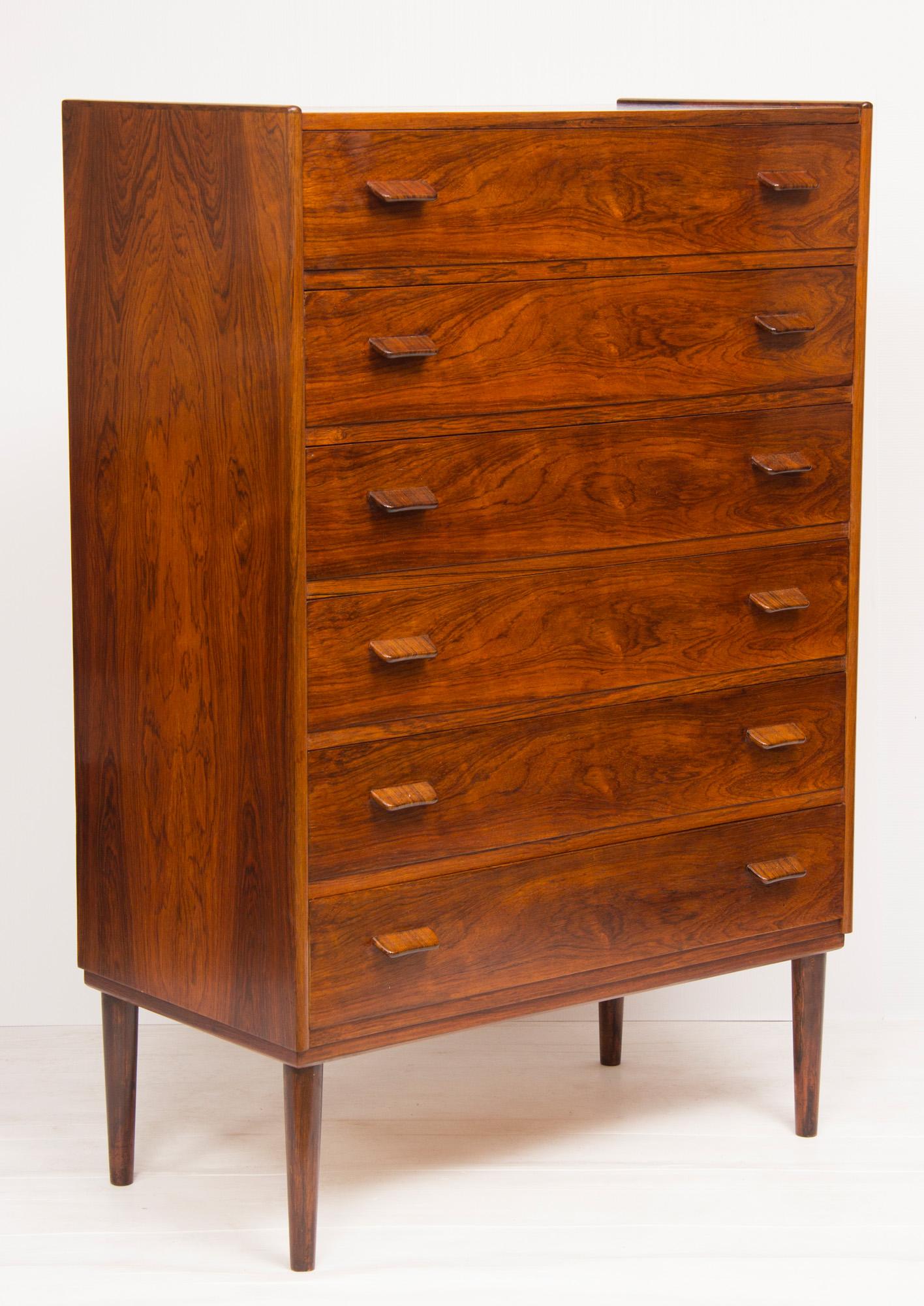 1960s rosewood Danish chest of drawers by Poul Volther.