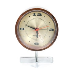 1960s Rosewood Desk Clock by Arthur Umanoff for Howard Miller