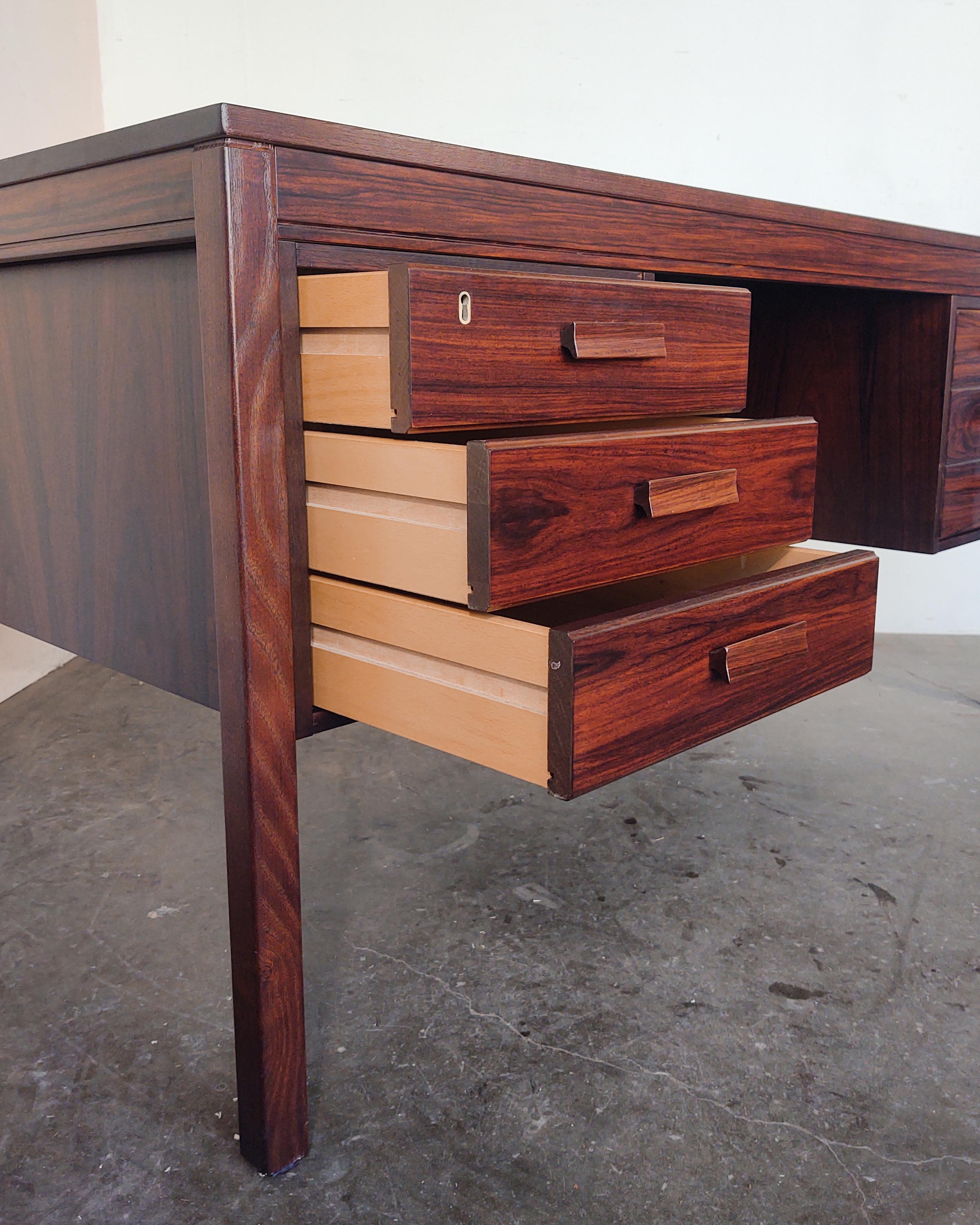 Mid-20th Century 1960s Rosewood Desk with Checkered Top by PS Heggen of Norway