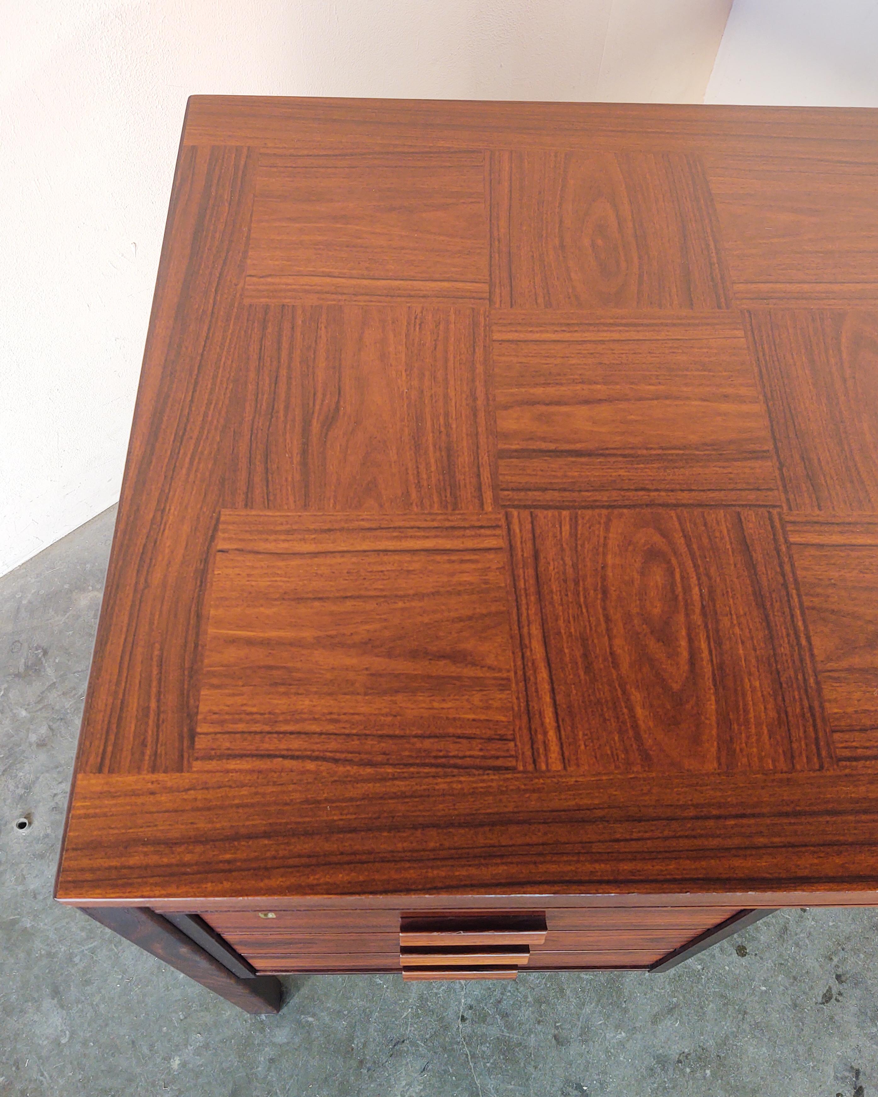 1960s Rosewood Desk with Checkered Top by PS Heggen of Norway 1