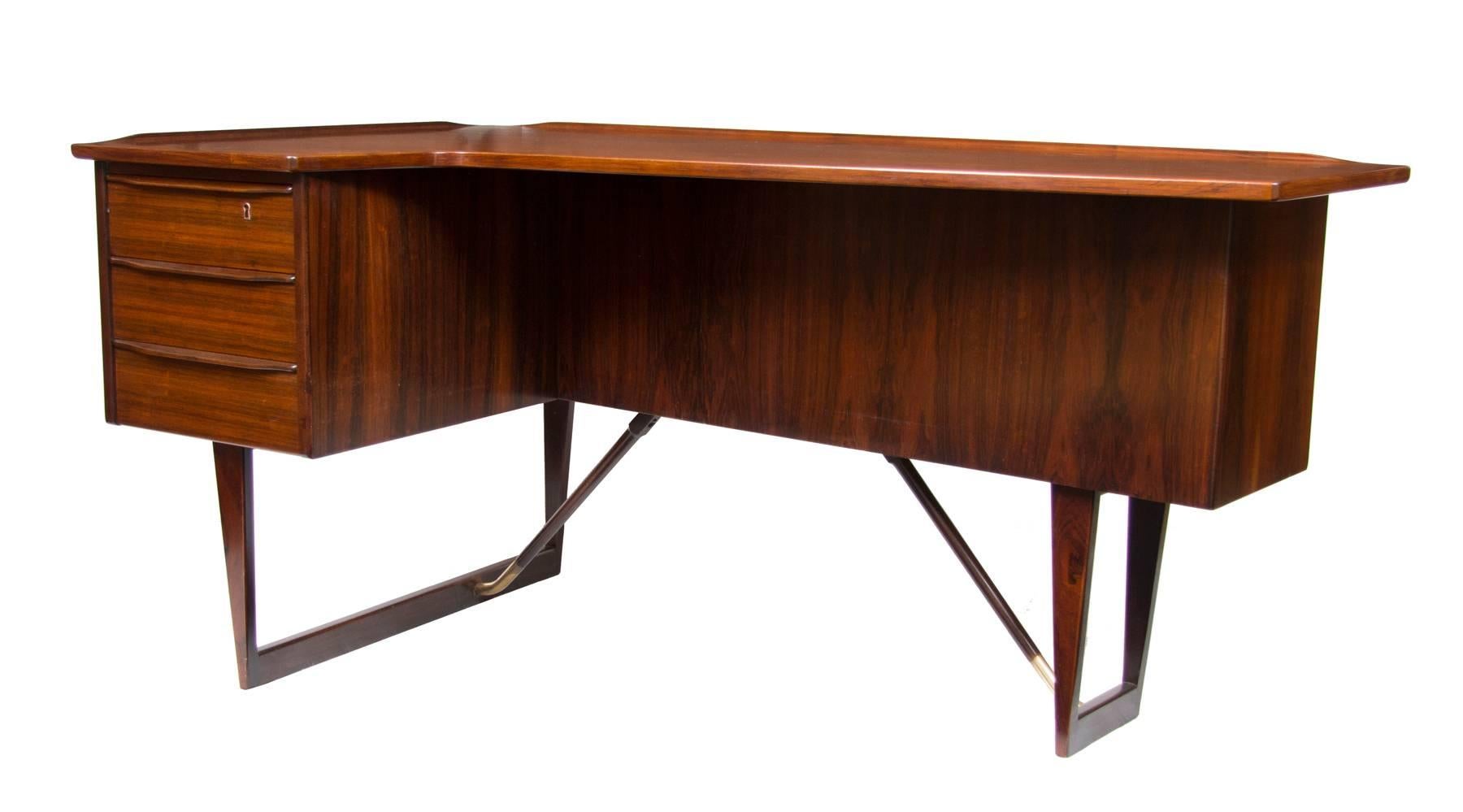 20th Century 1960s Rosewood Desk with Secret Bar by Peter Lovig Nielsen