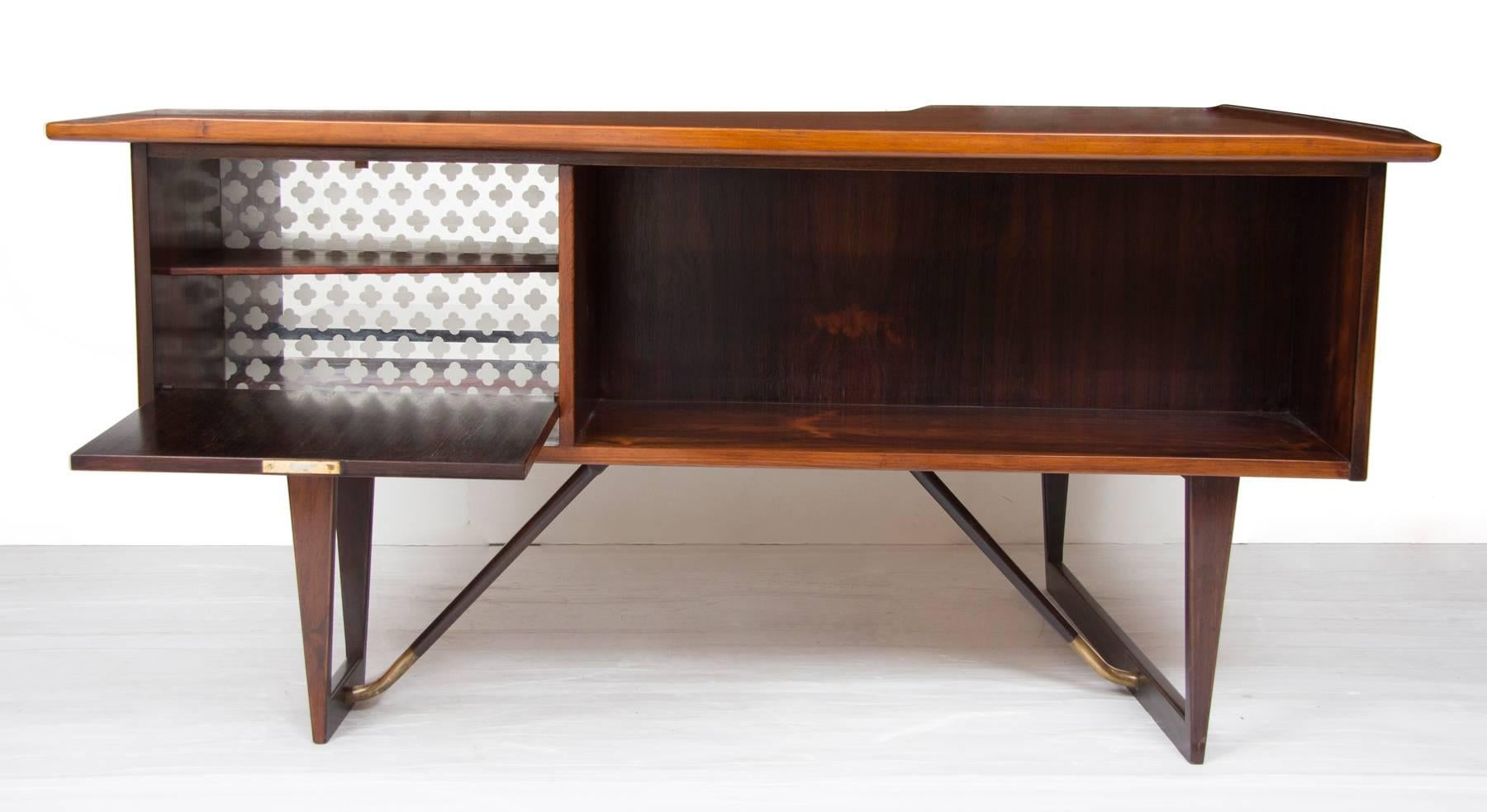 1960s Rosewood Desk with Secret Bar by Peter Lovig Nielsen 1