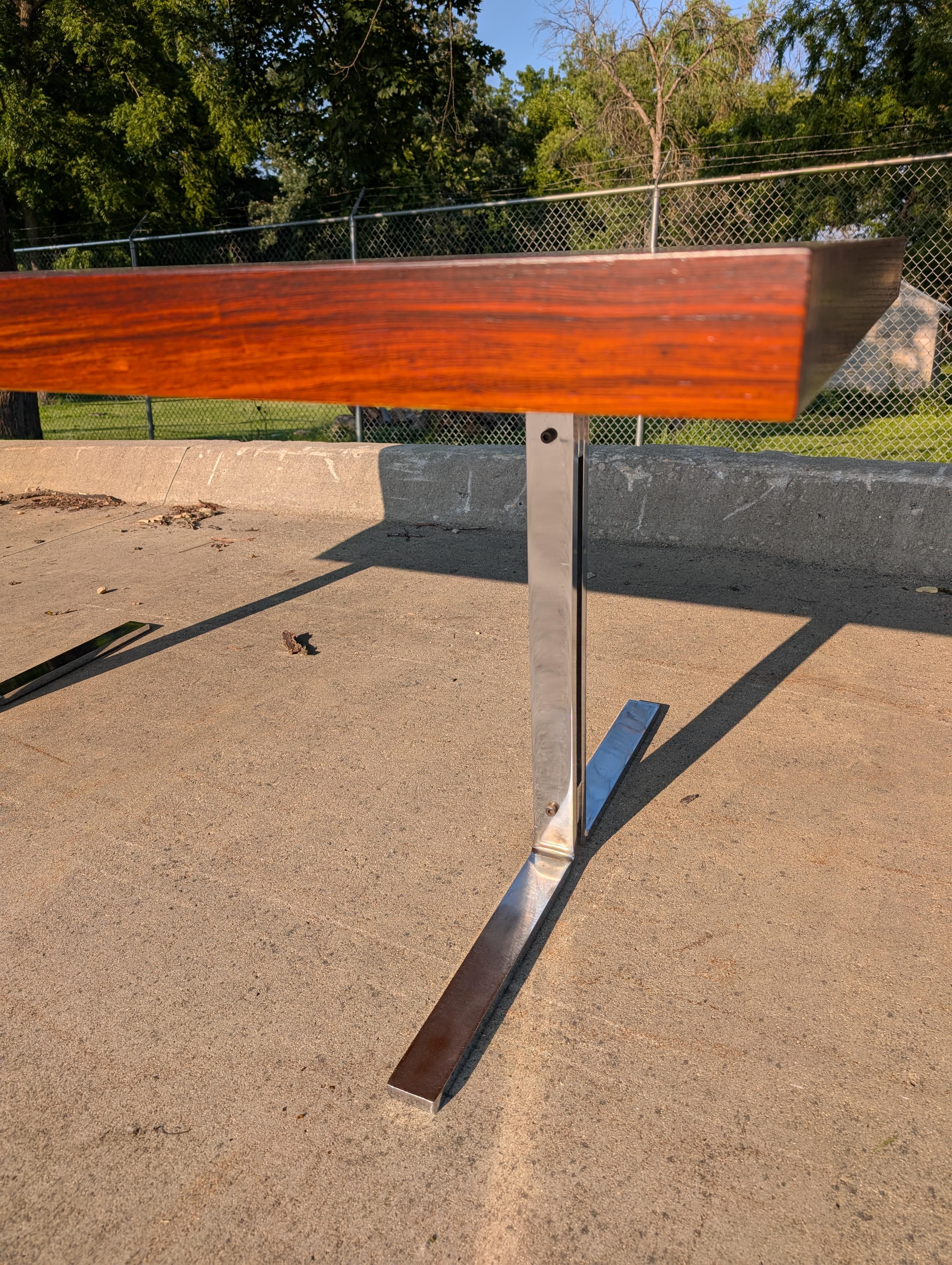 Chrome Table de salle à manger en palissandre des années 1960 par Poul Norreklit pour Georg Petersens en vente