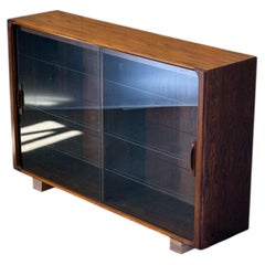1960s Rosewood Display Cabinet by Bernhard Pedersen with Sliding Glass Doors
