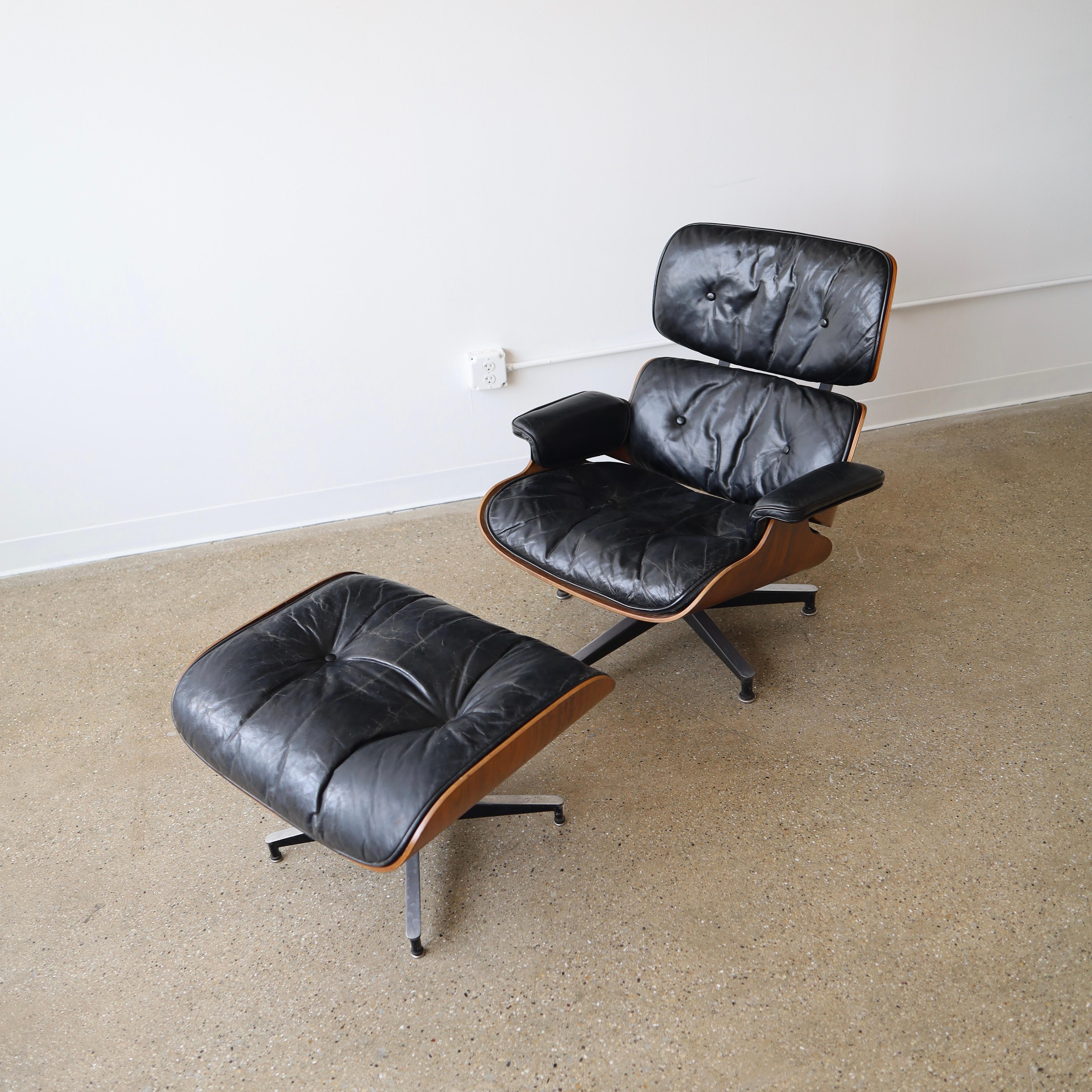 1960s Rosewood Eames Chair + Ottoman For Sale 5