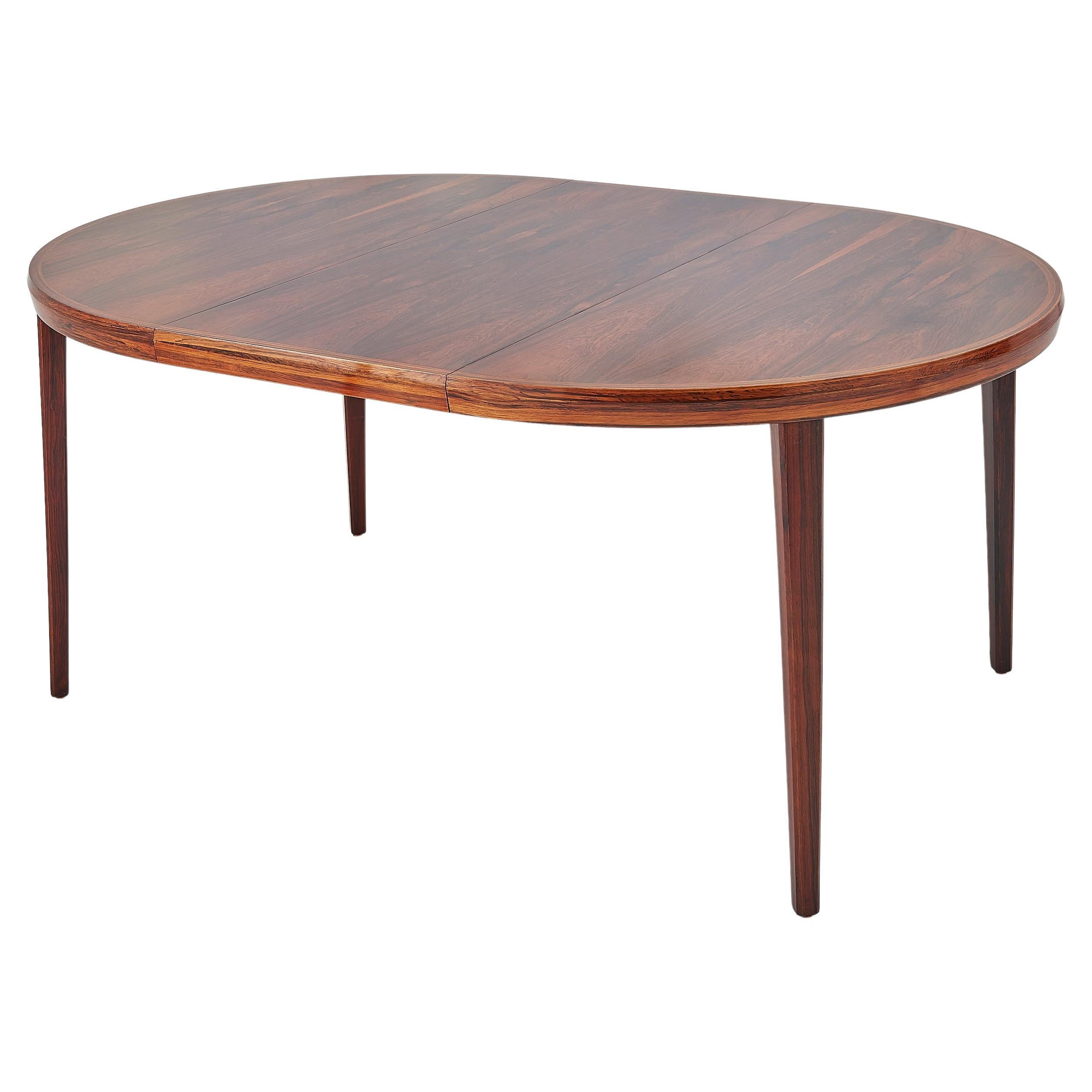 1960s Rosewood Mid 20th Century Danish Dining Table extensible