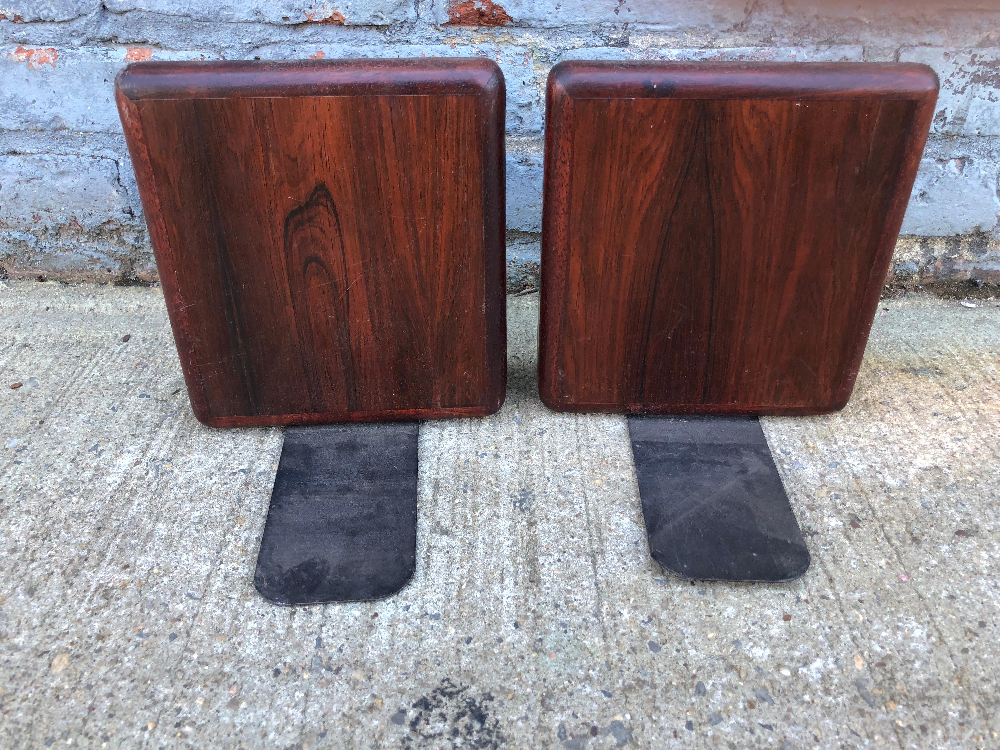 1960s Danish Modern Style Rosewood Modern Bookends 1