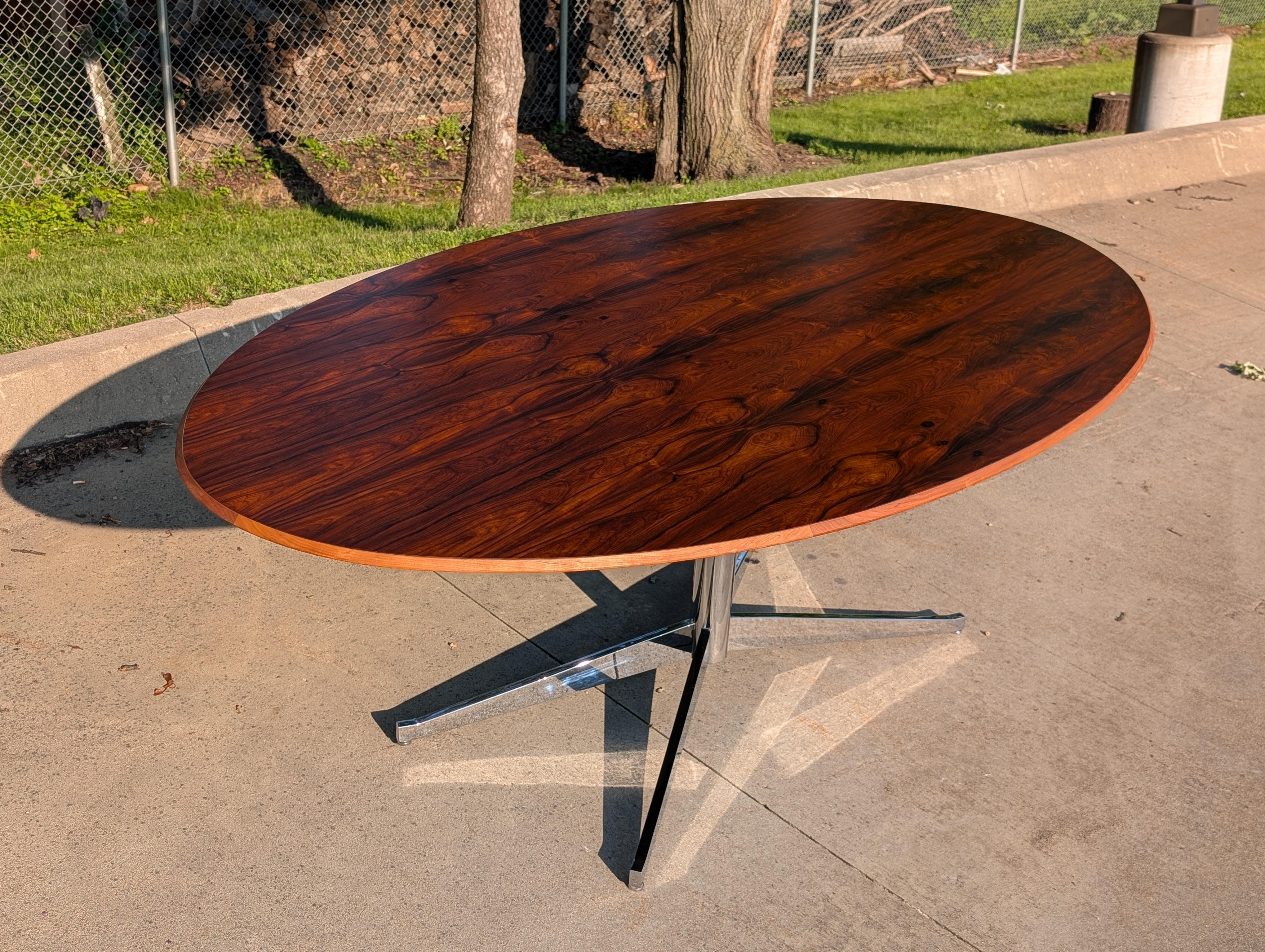 1960s Rosewood Oval Table in the Style of Florence Knoll For Sale 10