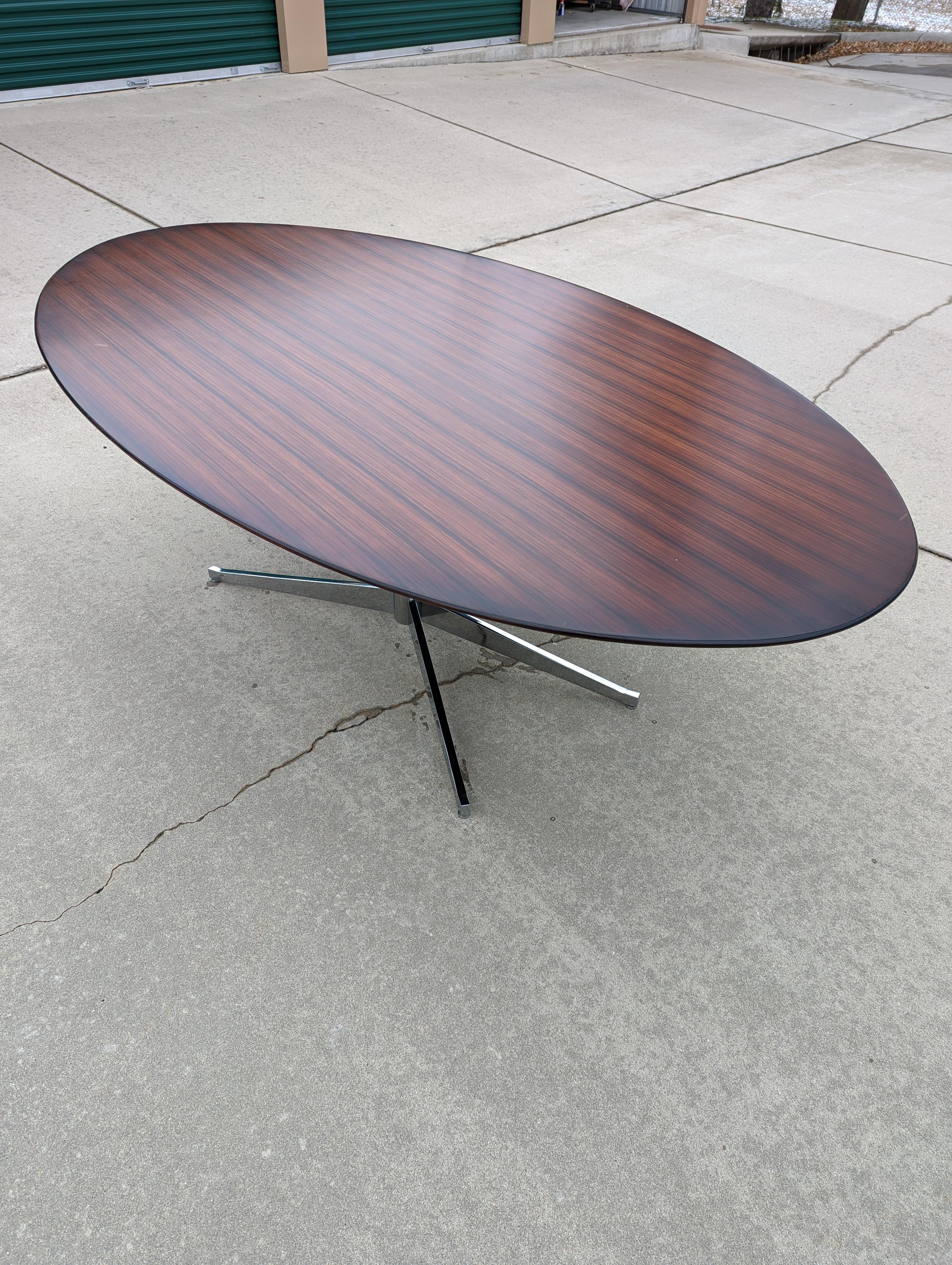 1960s Rosewood Oval Table in the Style of Florence Knoll In Good Condition In Cedar Falls, IA