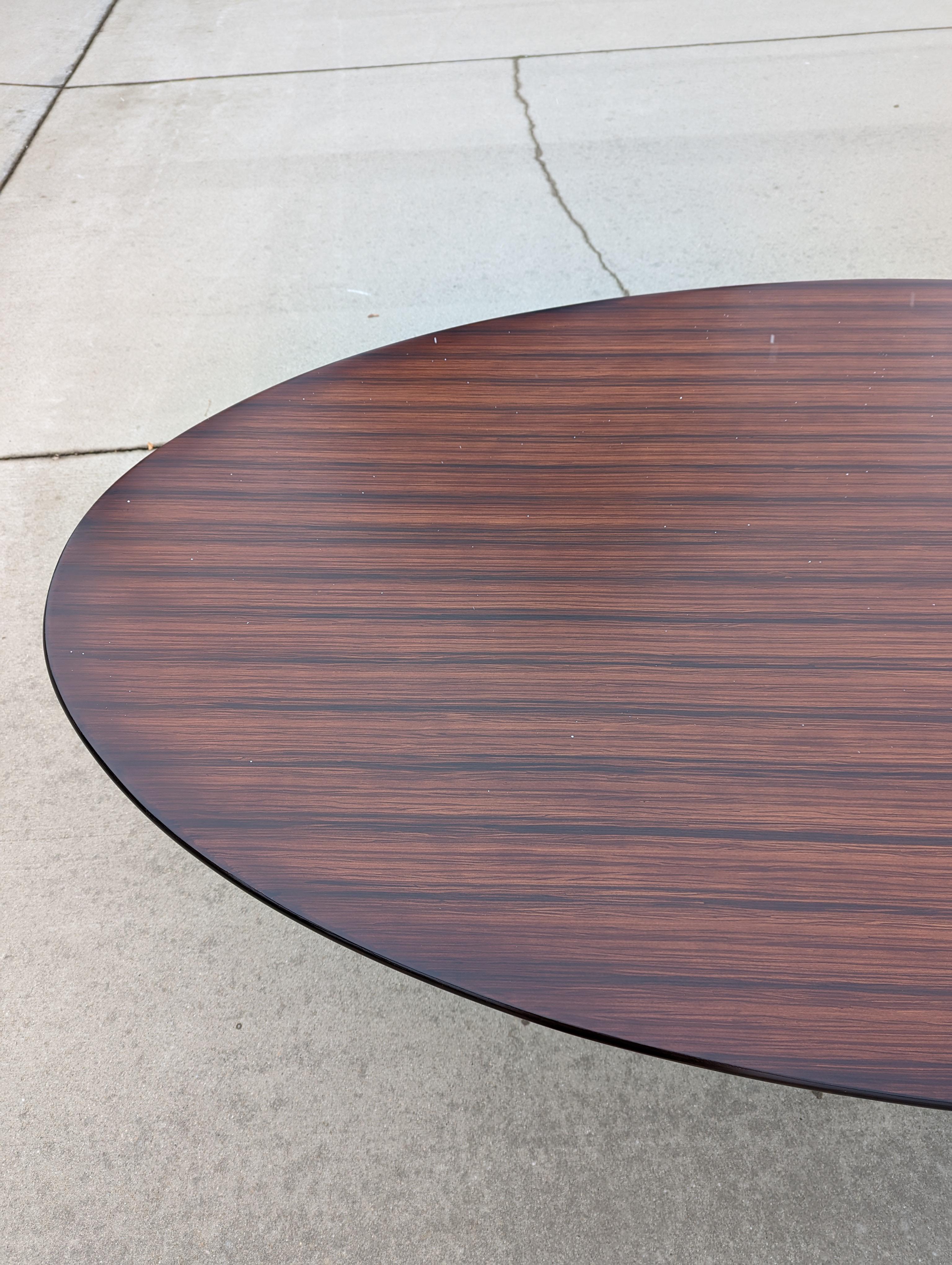1960s Rosewood Oval Table in the Style of Florence Knoll 1