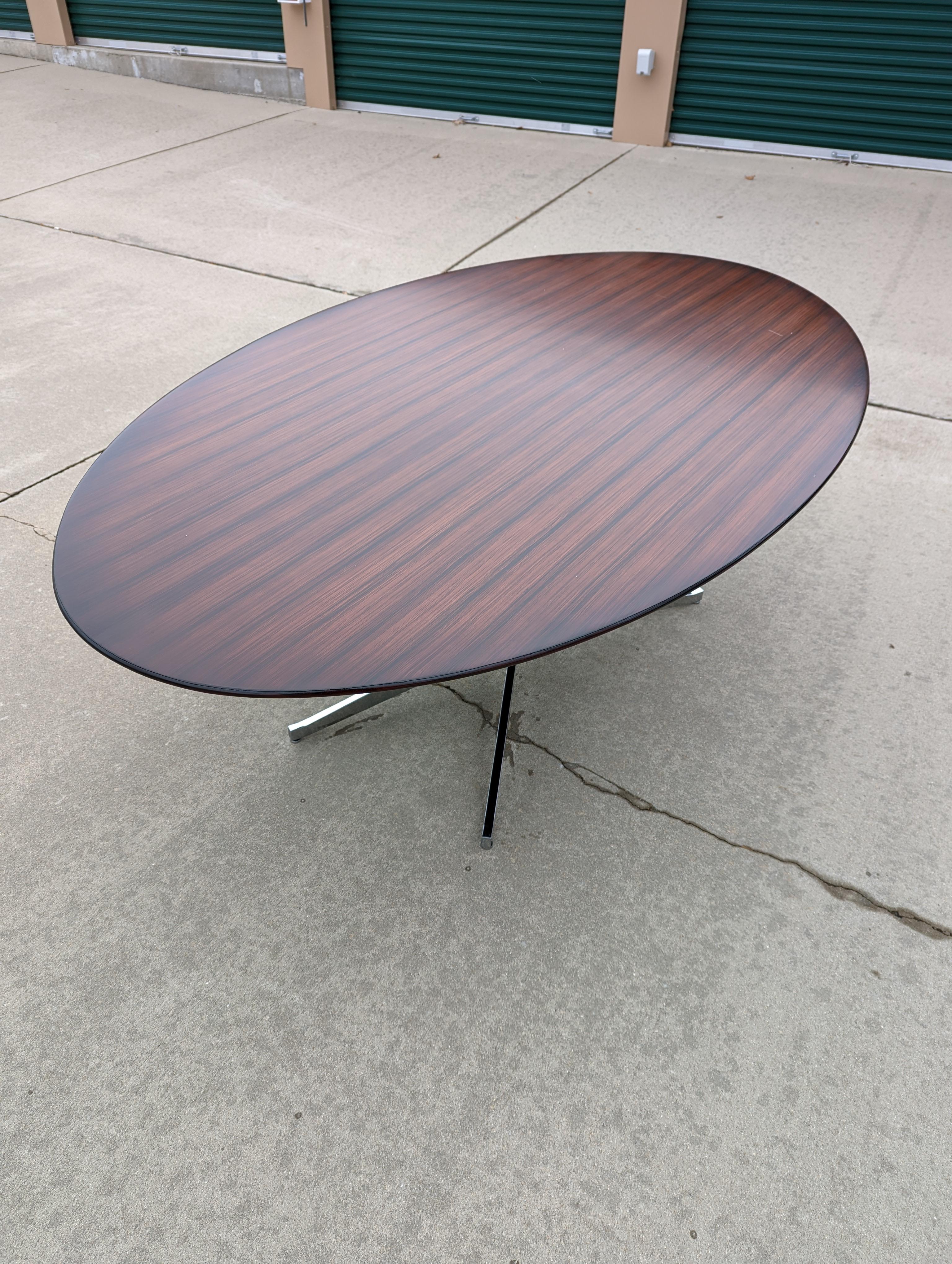 1960s Rosewood Oval Table in the Style of Florence Knoll 3