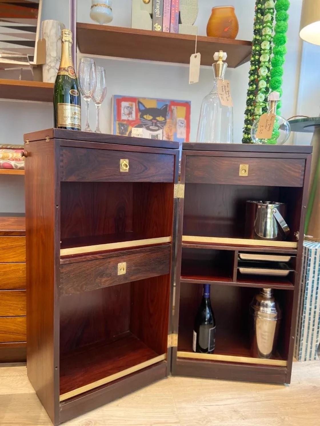Mid-Century Modern 1960s Rosewood Rare Foldout Drinks Bar & Cabinet By Dyrlund