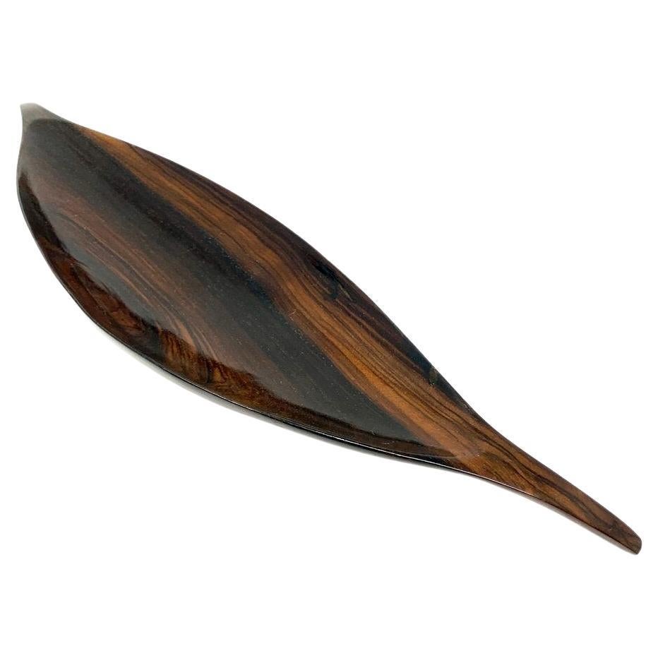 1960s, Rosewood Sculptural Bowl in the Style of Emil Milan "Emilan" For Sale