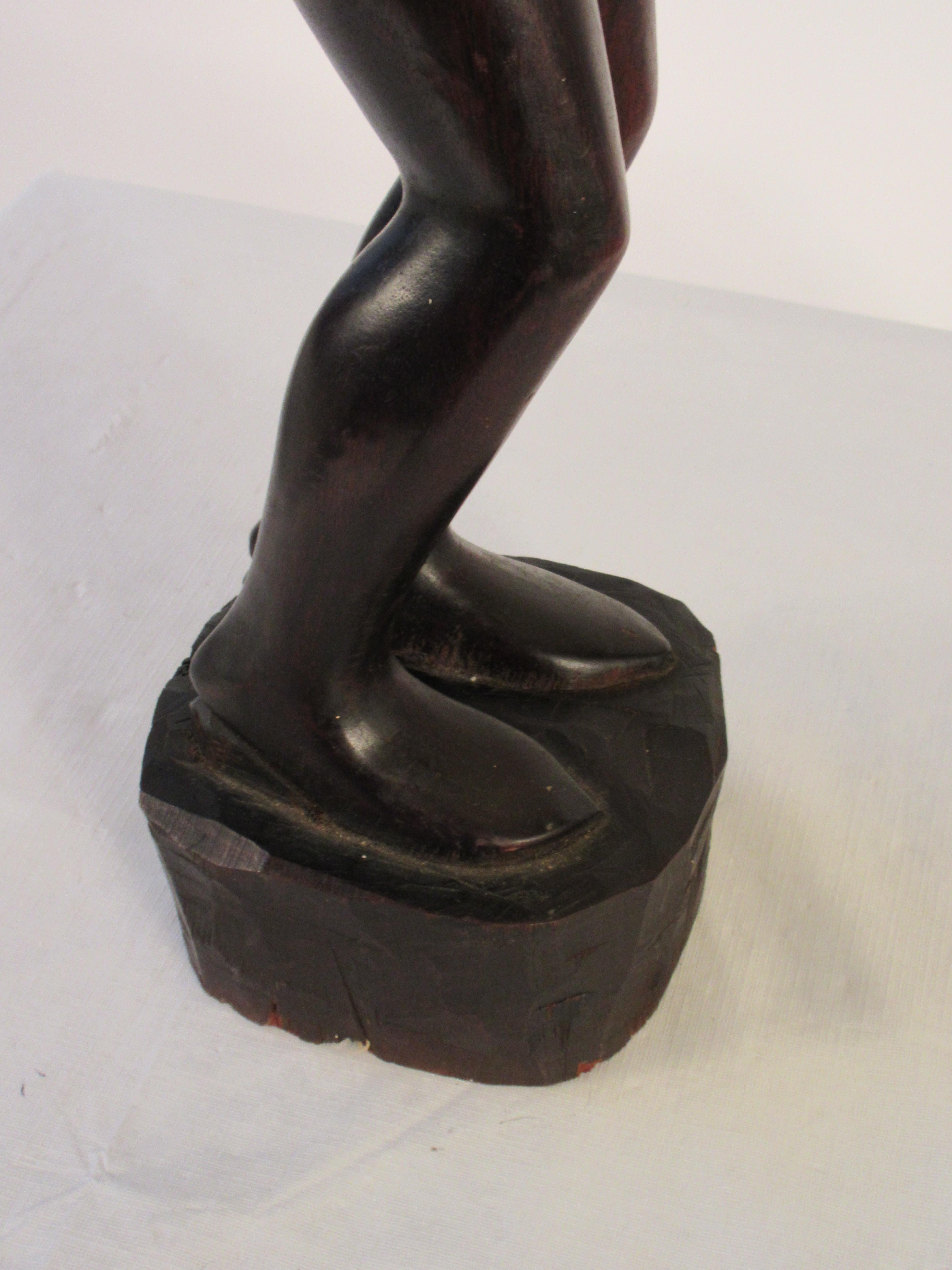 1960s Rosewood Sculpture of Man and Woman For Sale 7