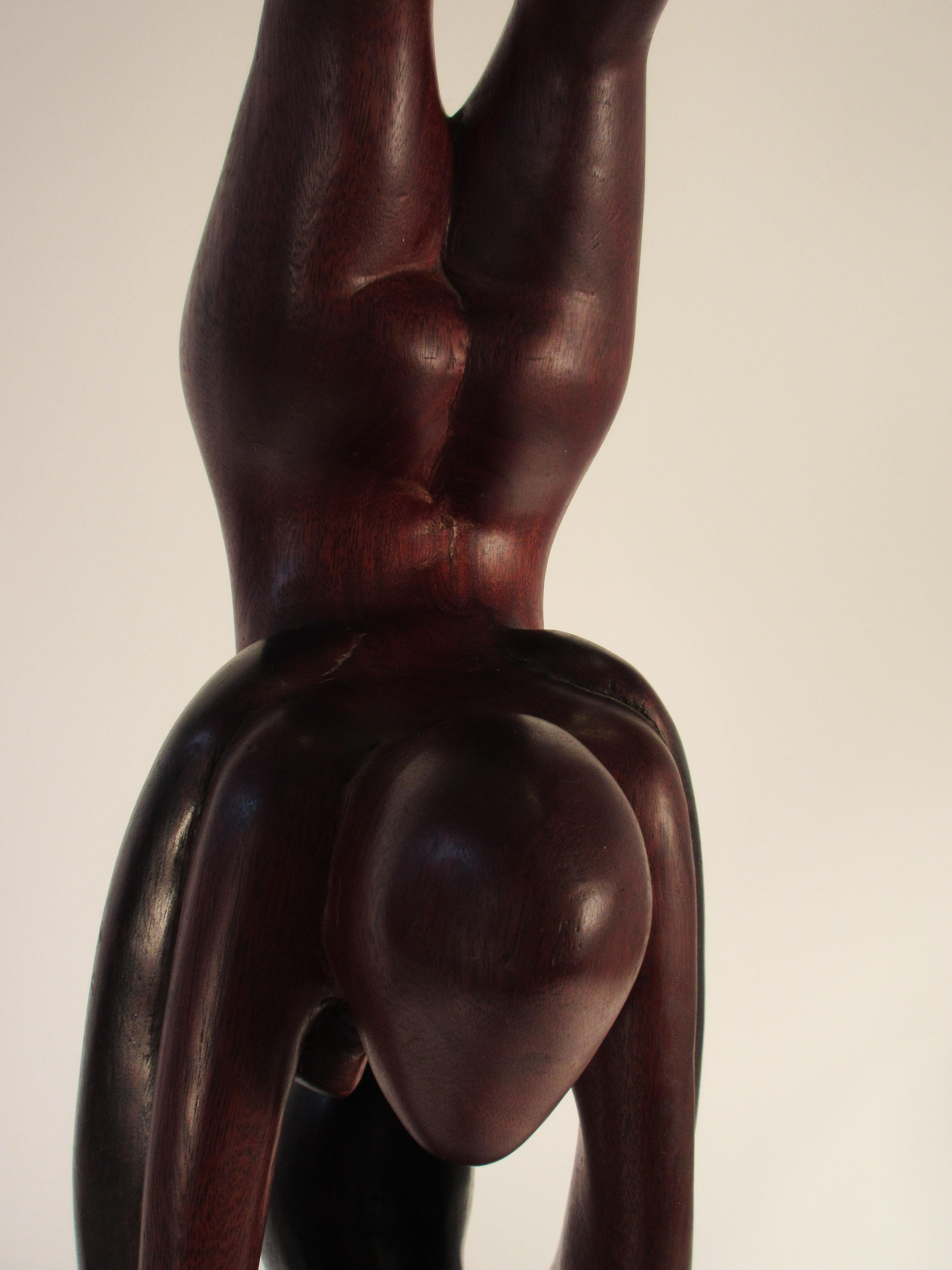 1960s Rosewood Sculpture of Man and Woman For Sale 3