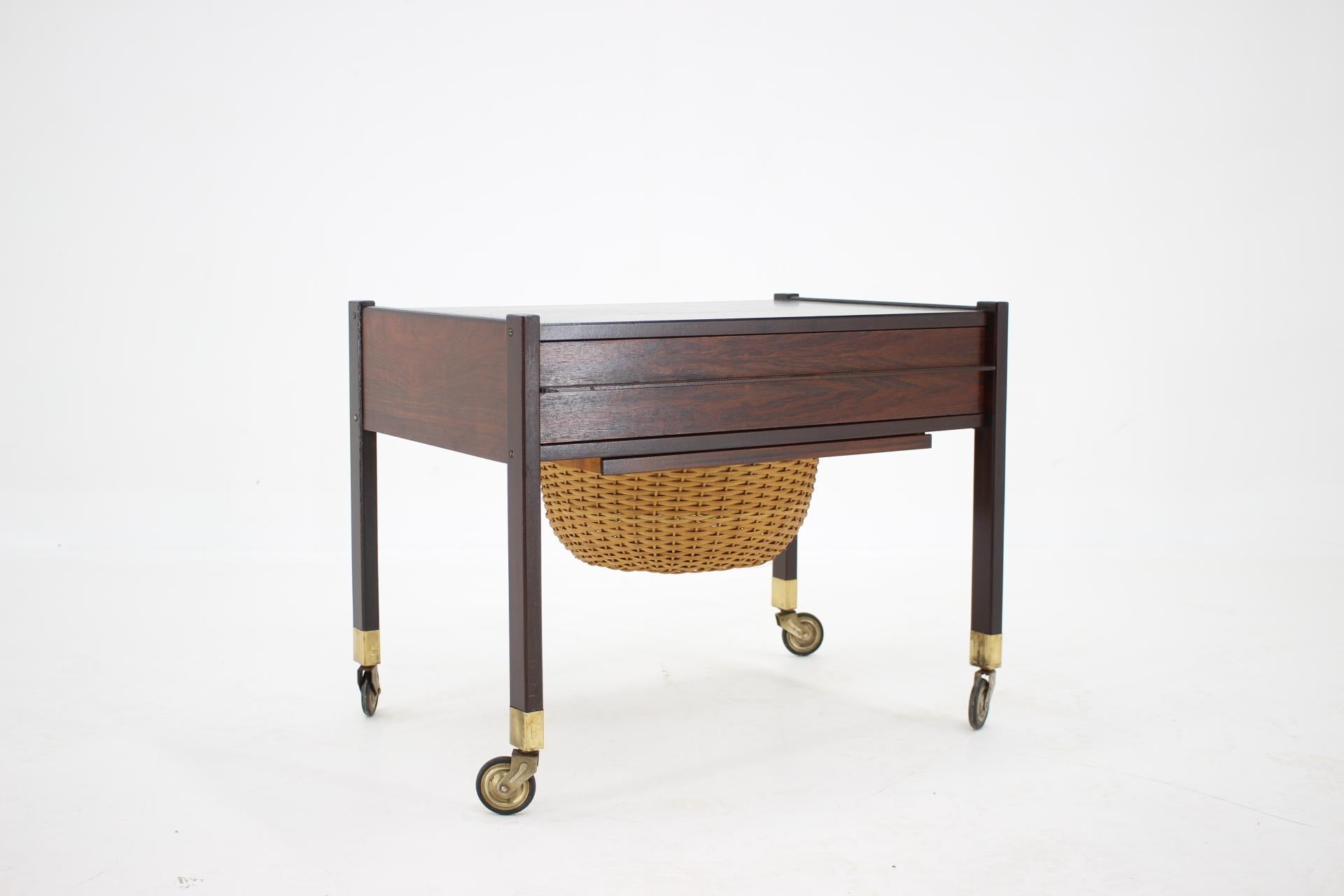 Mid-20th Century 1960s Rosewood Sewing Table, Denmark For Sale
