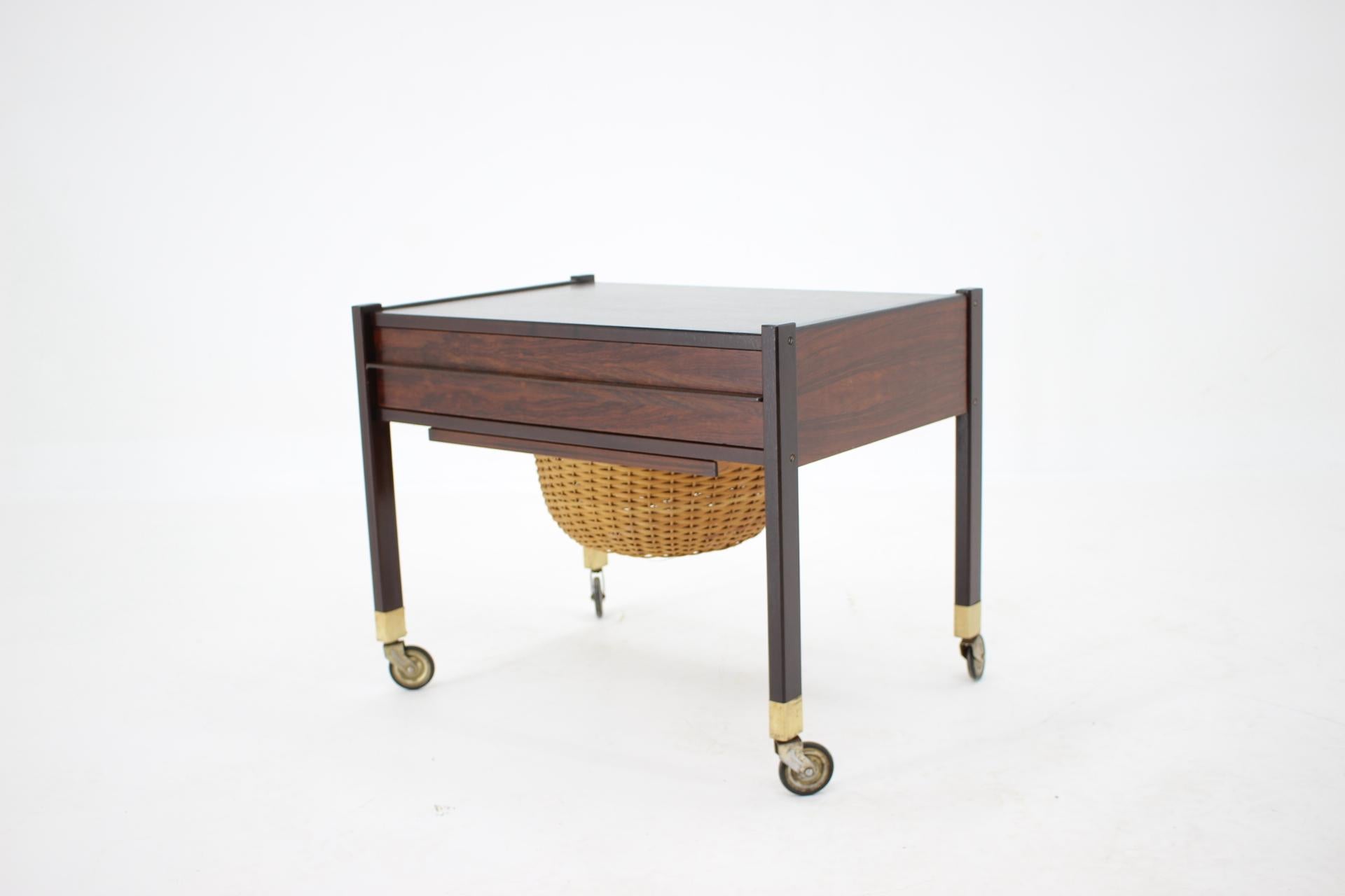1960s Rosewood Sewing Table, Denmark For Sale 1