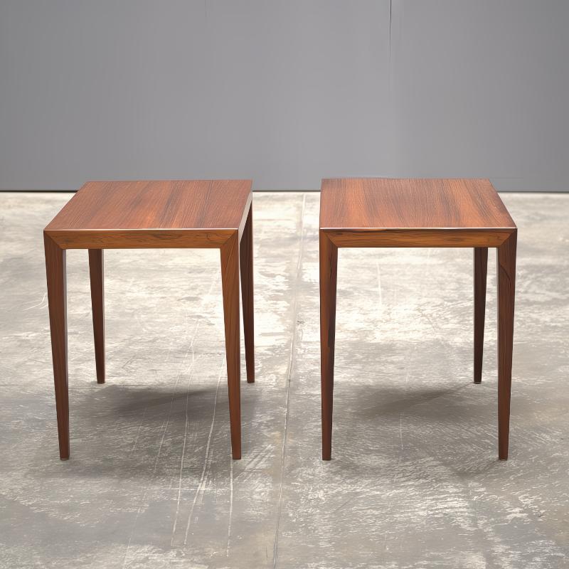 Elevate your living space with the exquisite 1960s Rosewood side table by Severin Hansen for Haslev Møbelsnedkeri. This piece exemplifies Danish mid-century modern design, showcasing Hansen's signature minimalist aesthetic and impeccable
