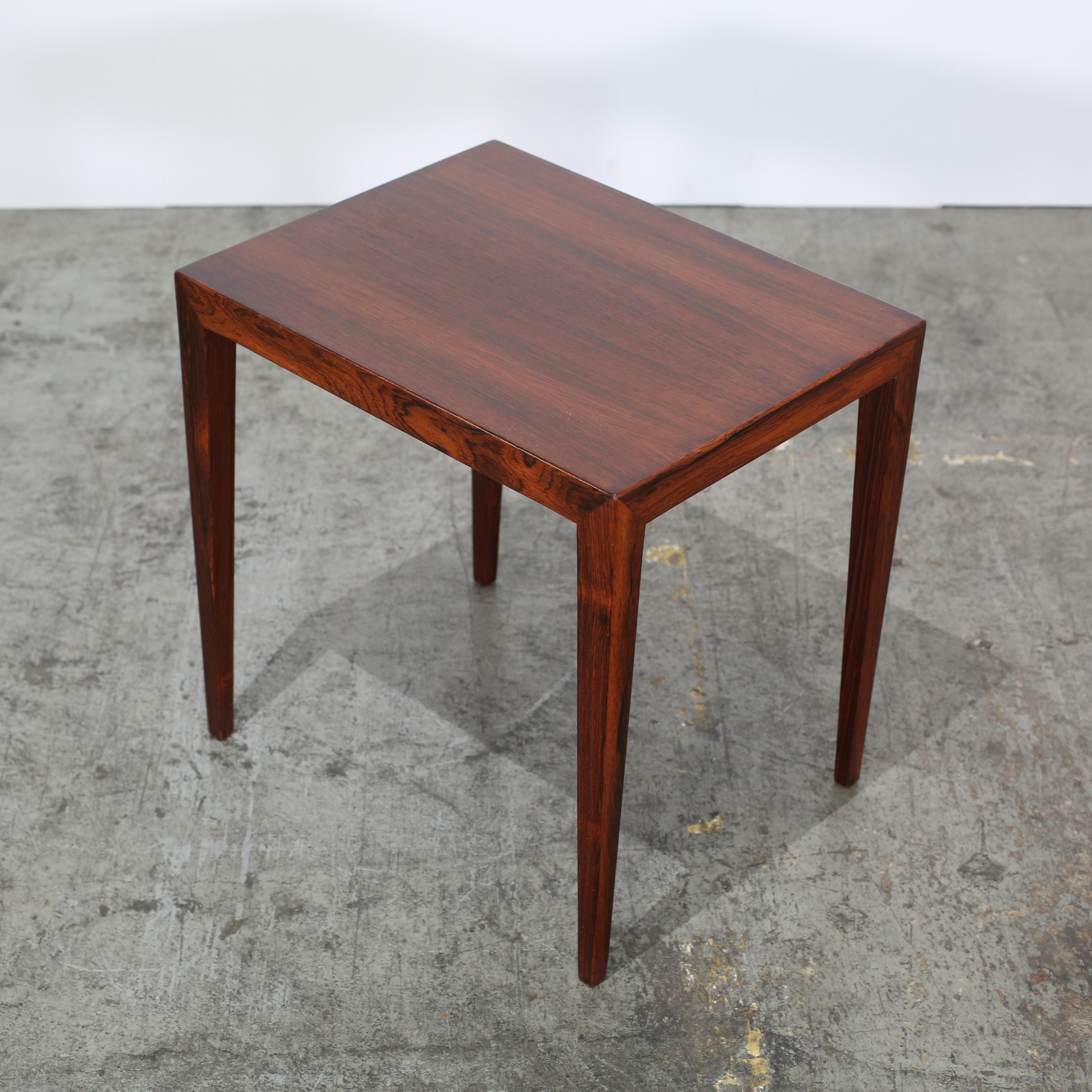 Danish 1960s Rosewood side table by Severin Hansen for Haslev Møbelsnedker For Sale