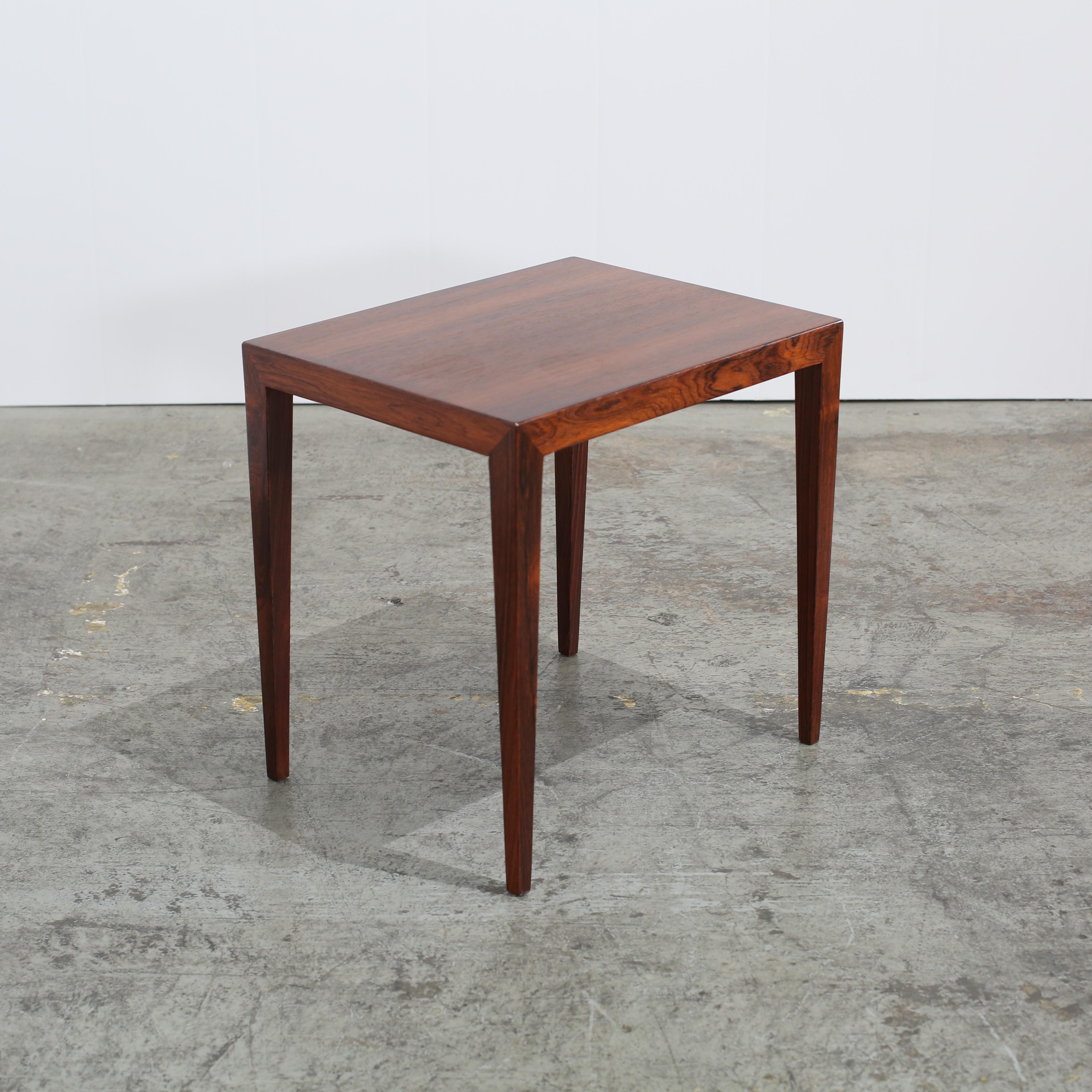 1960s Rosewood side table by Severin Hansen for Haslev Møbelsnedker In Good Condition For Sale In Basildon, London