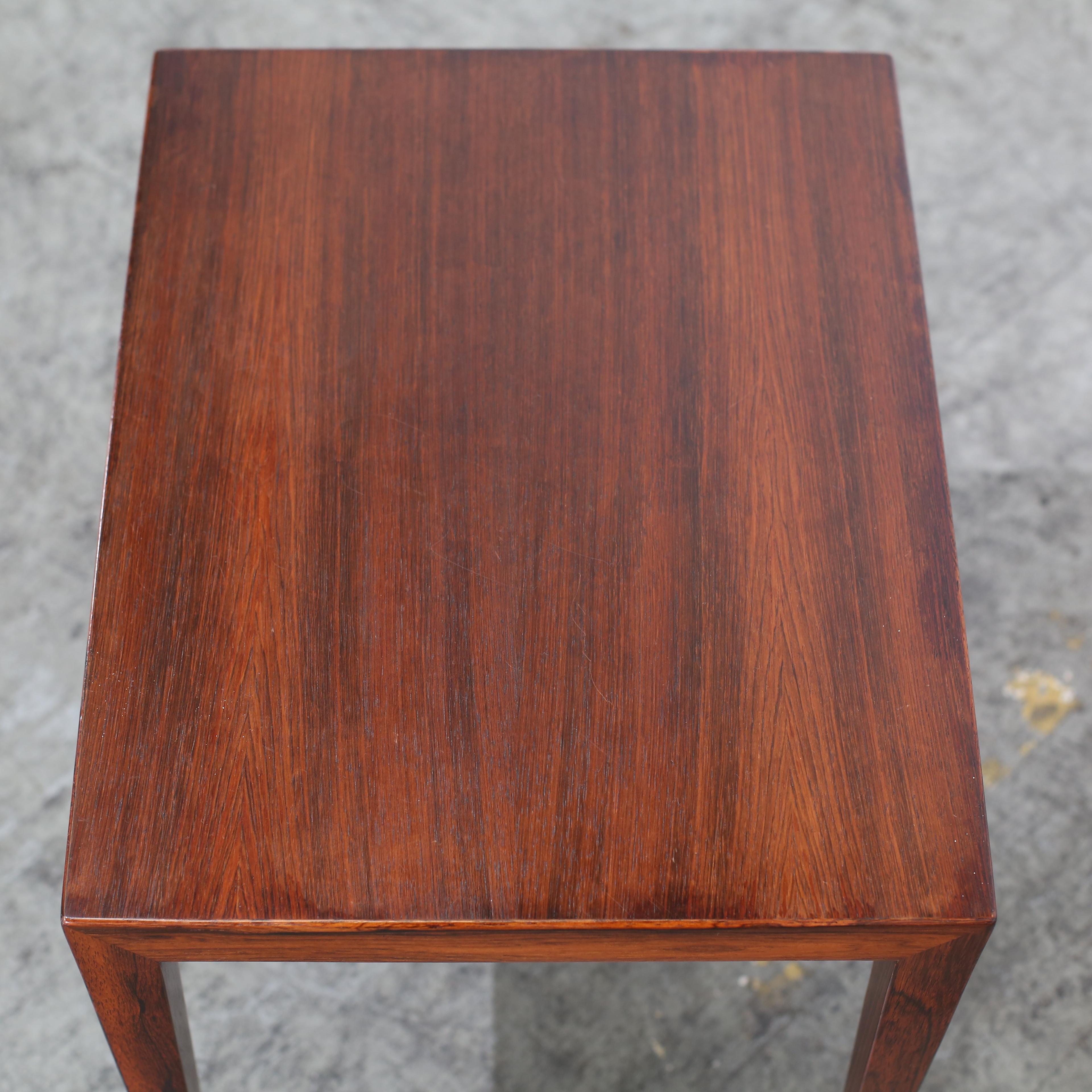 1960s Rosewood side table by Severin Hansen for Haslev Møbelsnedker For Sale 1