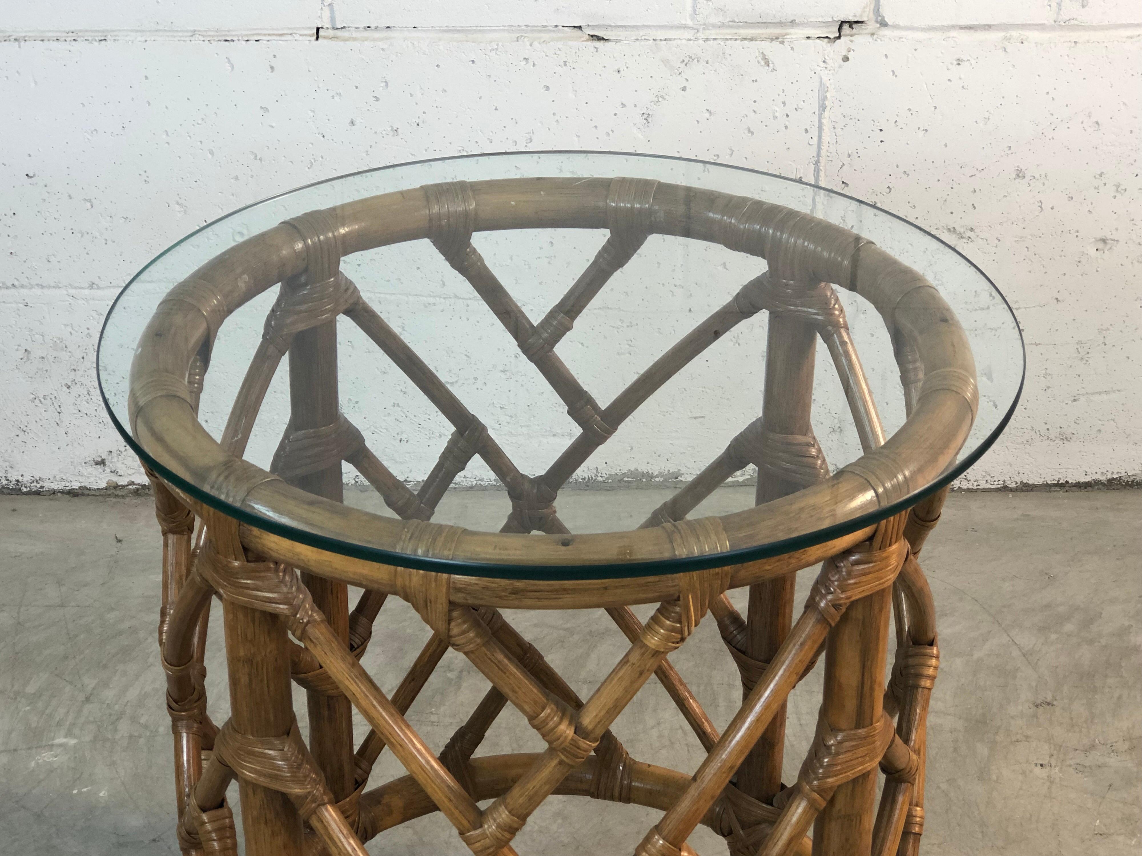 bamboo glass top table
