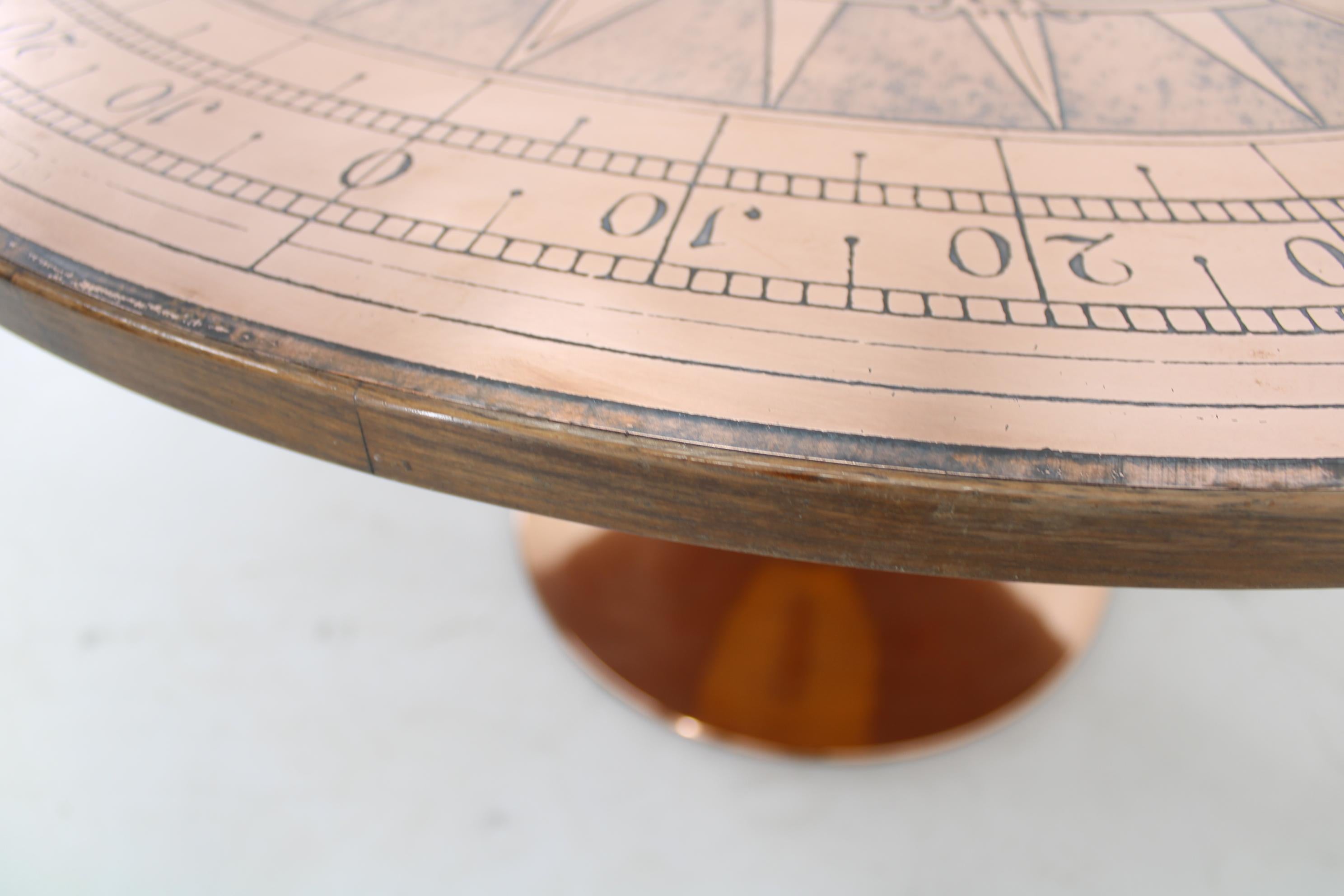 1960s Round Copper Coffee Table, Denmark For Sale 5