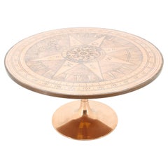 Table basse ronde en cuivre des années 1960, Danemark