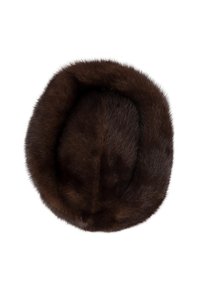 Women's or Men's 1960s Round Deep Chocolate Brown Genuine Mink Fur Hat