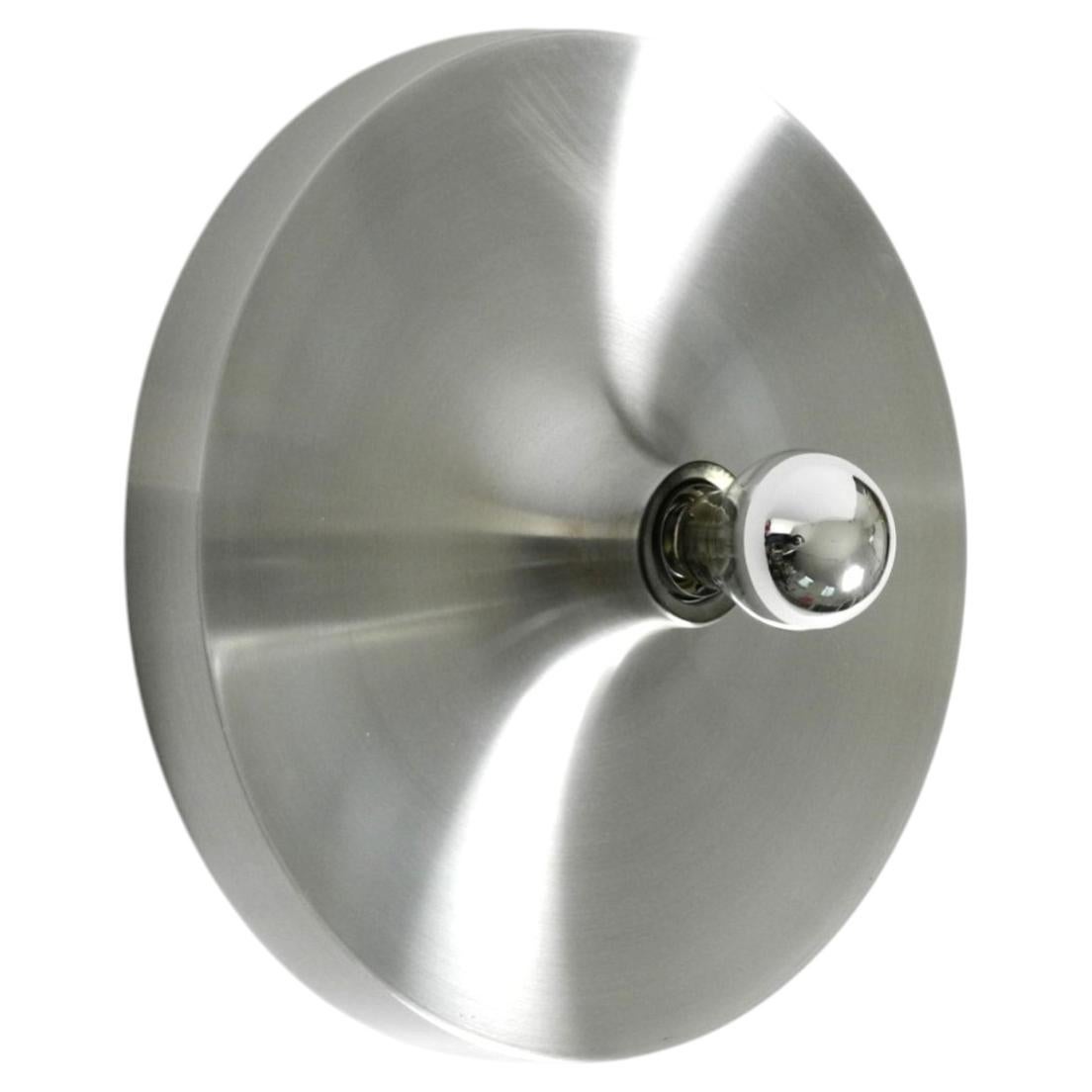 1960s round large Space Age Pop Art aluminum ceiling or wall lamp