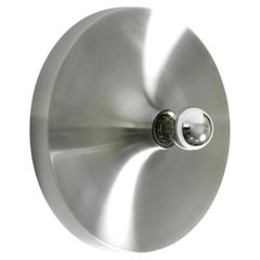 1960s round large Space Age Pop Art aluminum ceiling or wall lamp