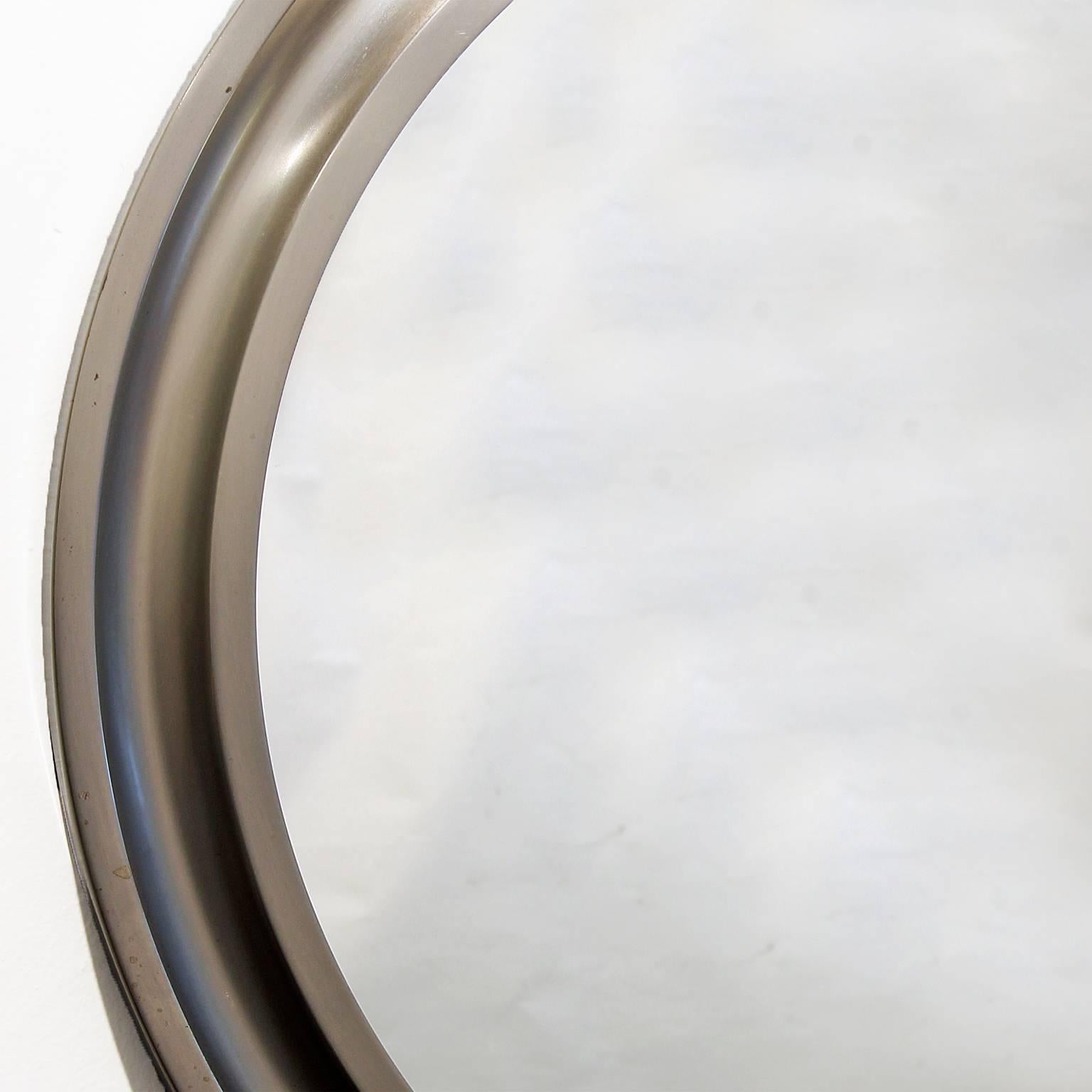 Italian Mid-Century Modern Mirror, Aluminium Frame By Sergio Mazza for Artemide - Italy For Sale