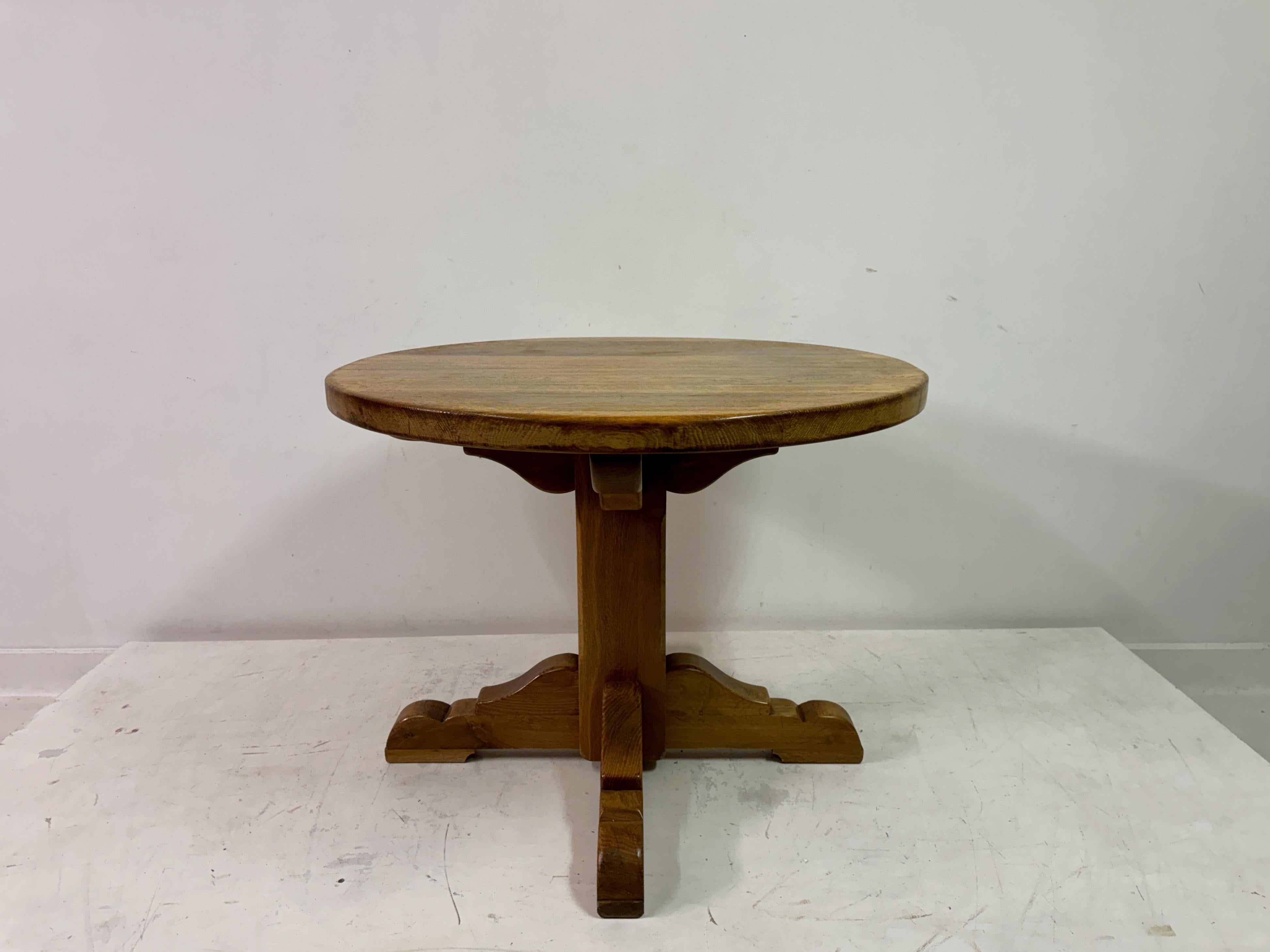 1960s Round Oak Dining or Centre Table by De Puydt 7