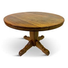 1960s Round Oak Dining or Centre Table by De Puydt