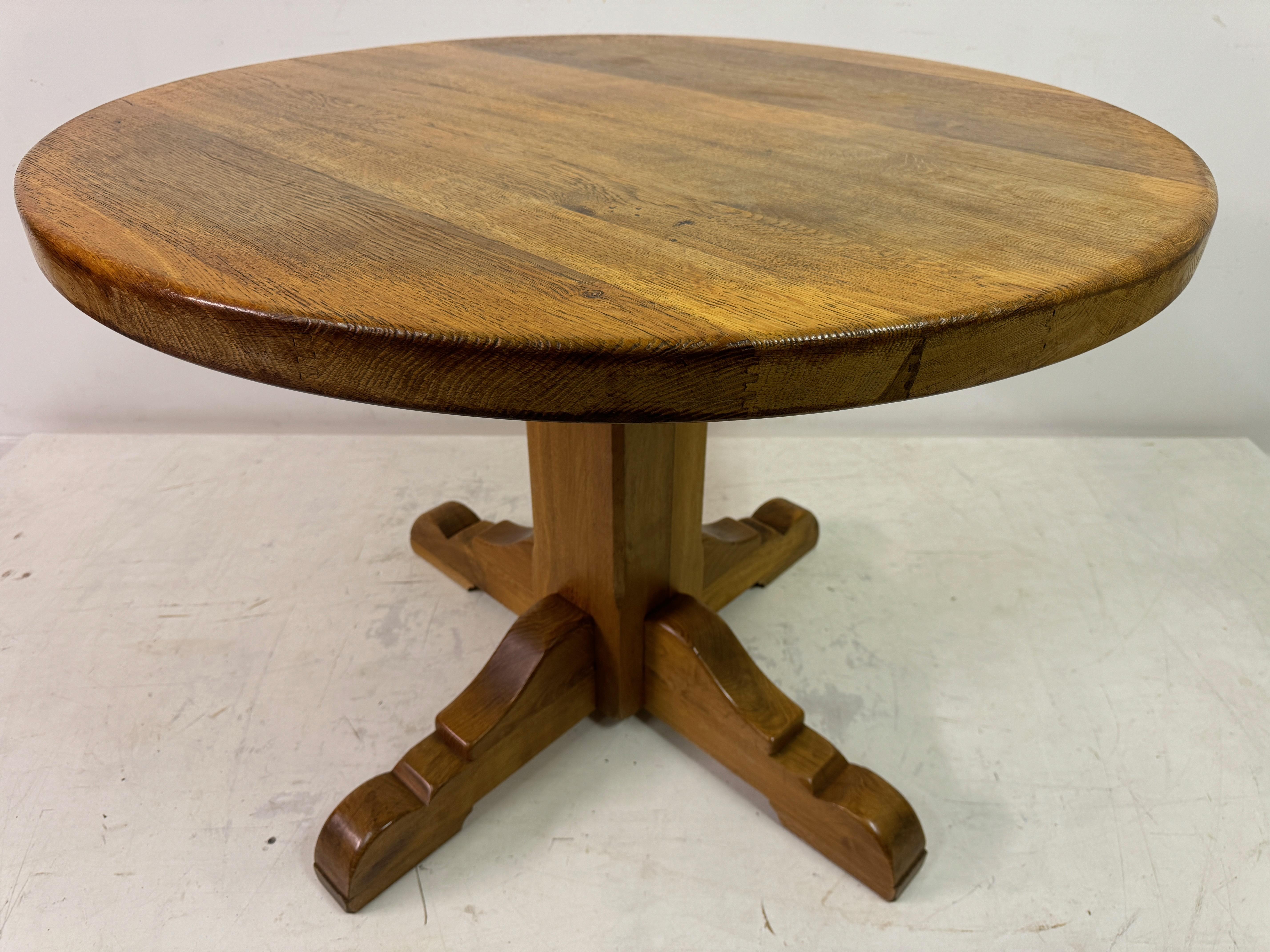 1960s Round Oak Dining or Centre Table by De Puydt 3