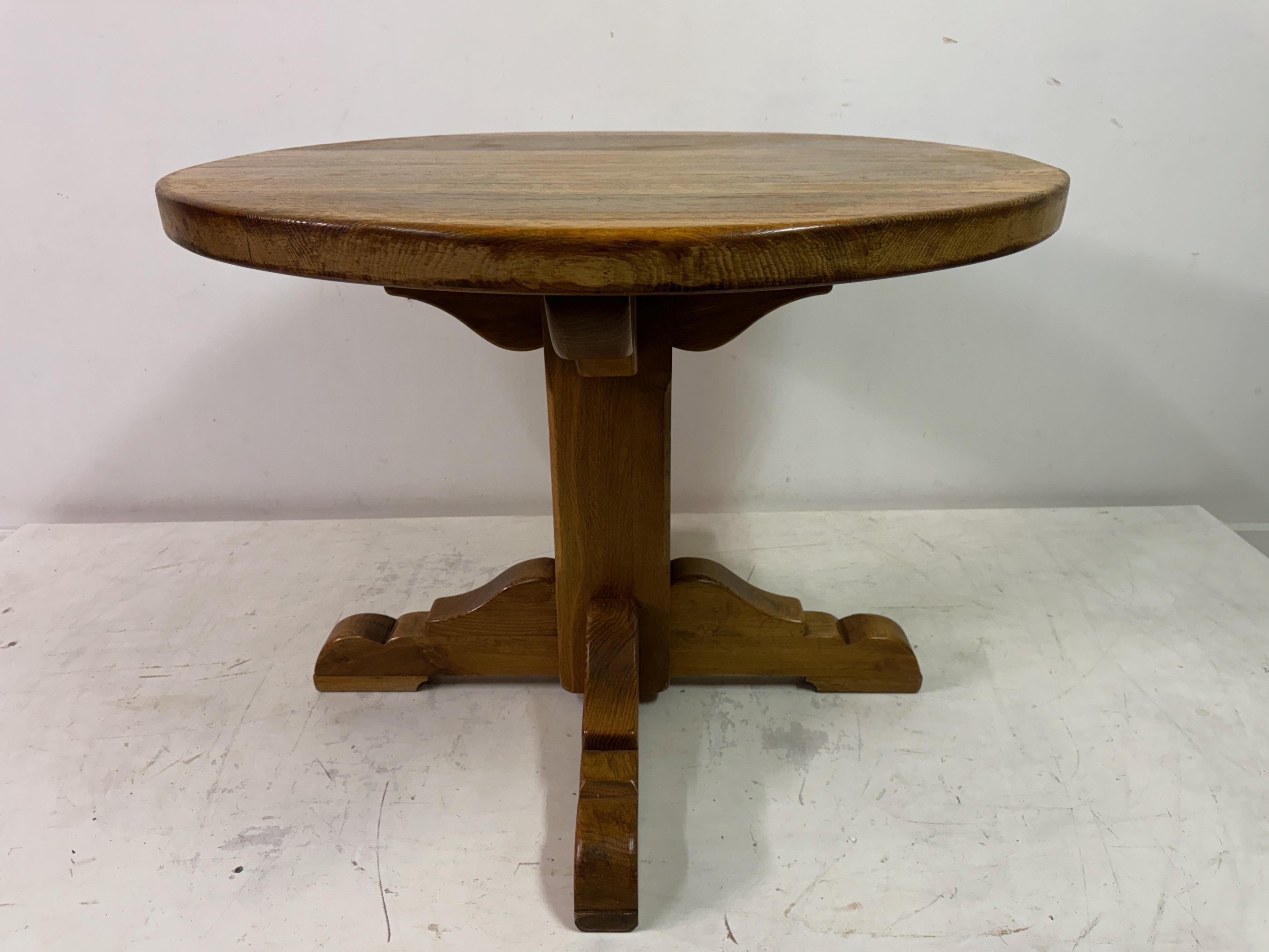 1960s Round Oak Dining or Centre Table by De Puydt 4
